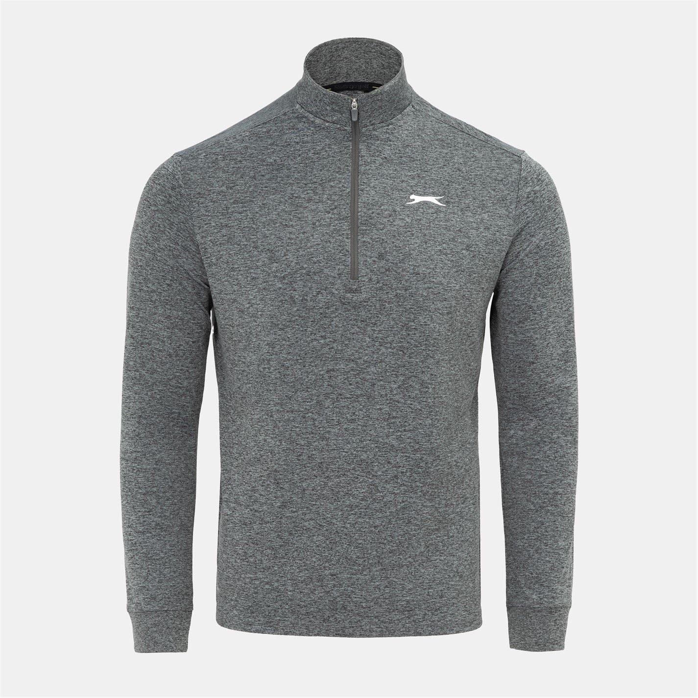 Slazenger Men's Zip Golf Pullover Top - Charcoal - S