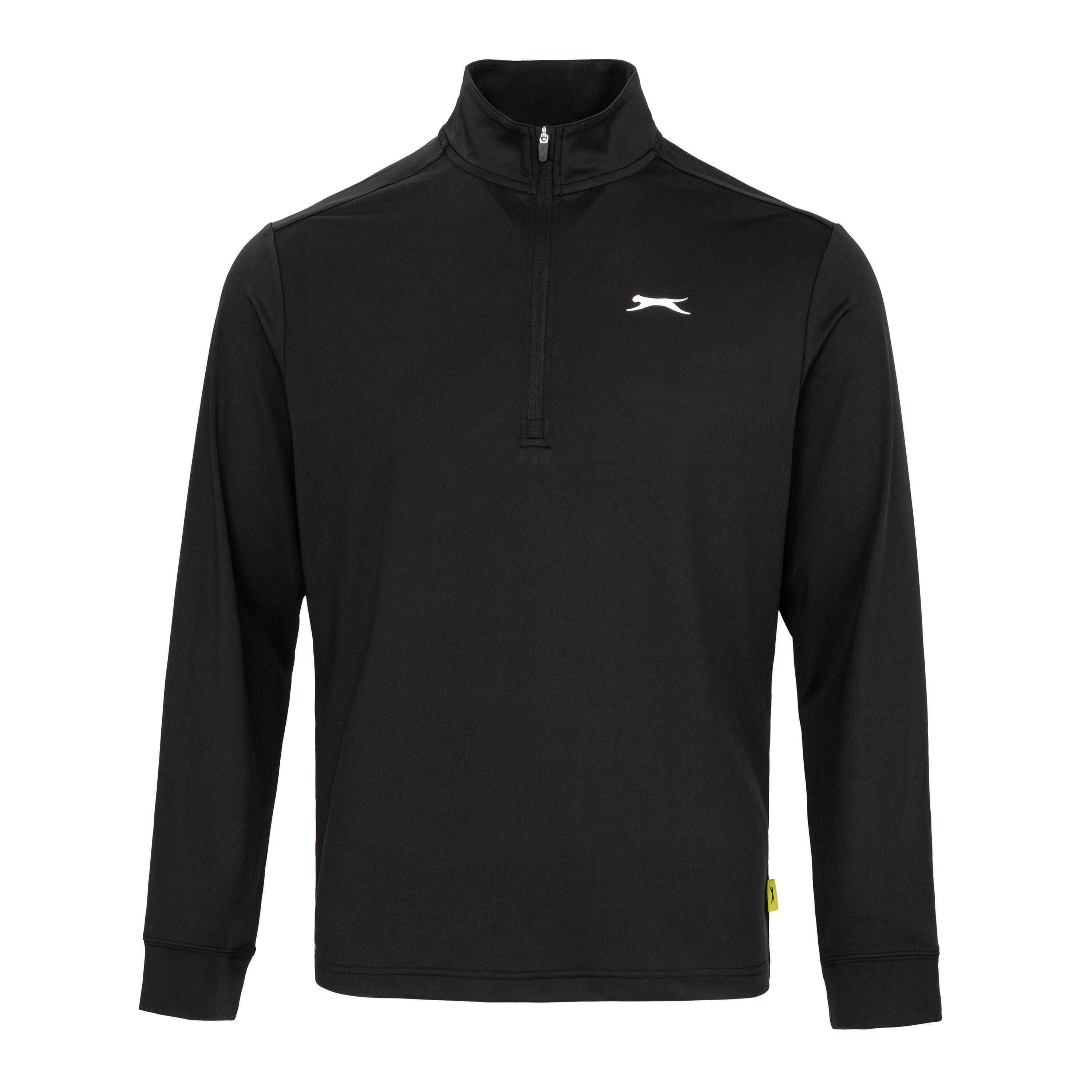 Slazenger Men's Zip Golf Pullover Top - Black - 3XL