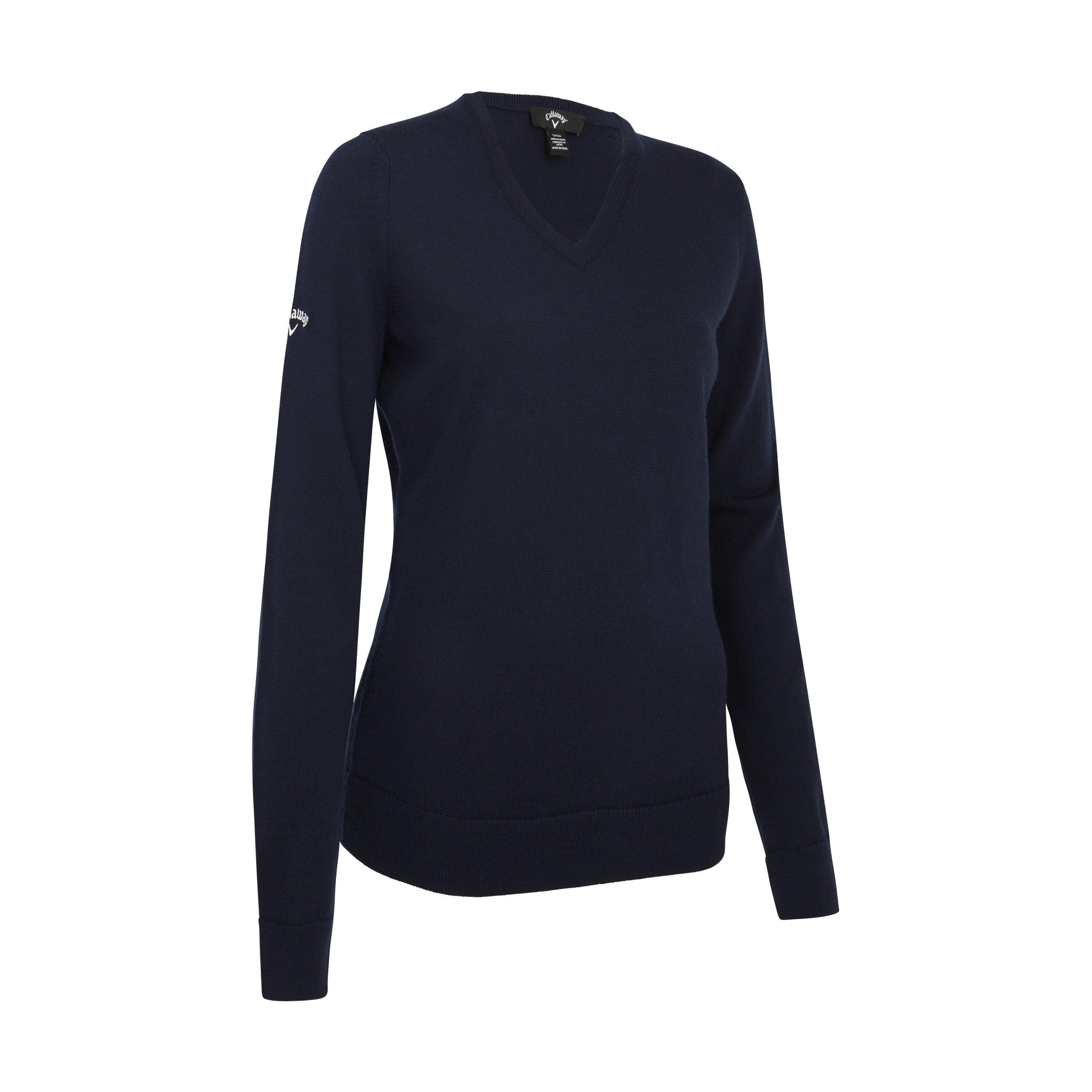 Callaway Women's V Neck Golf Sweater - Dark Navy - 14 (L)