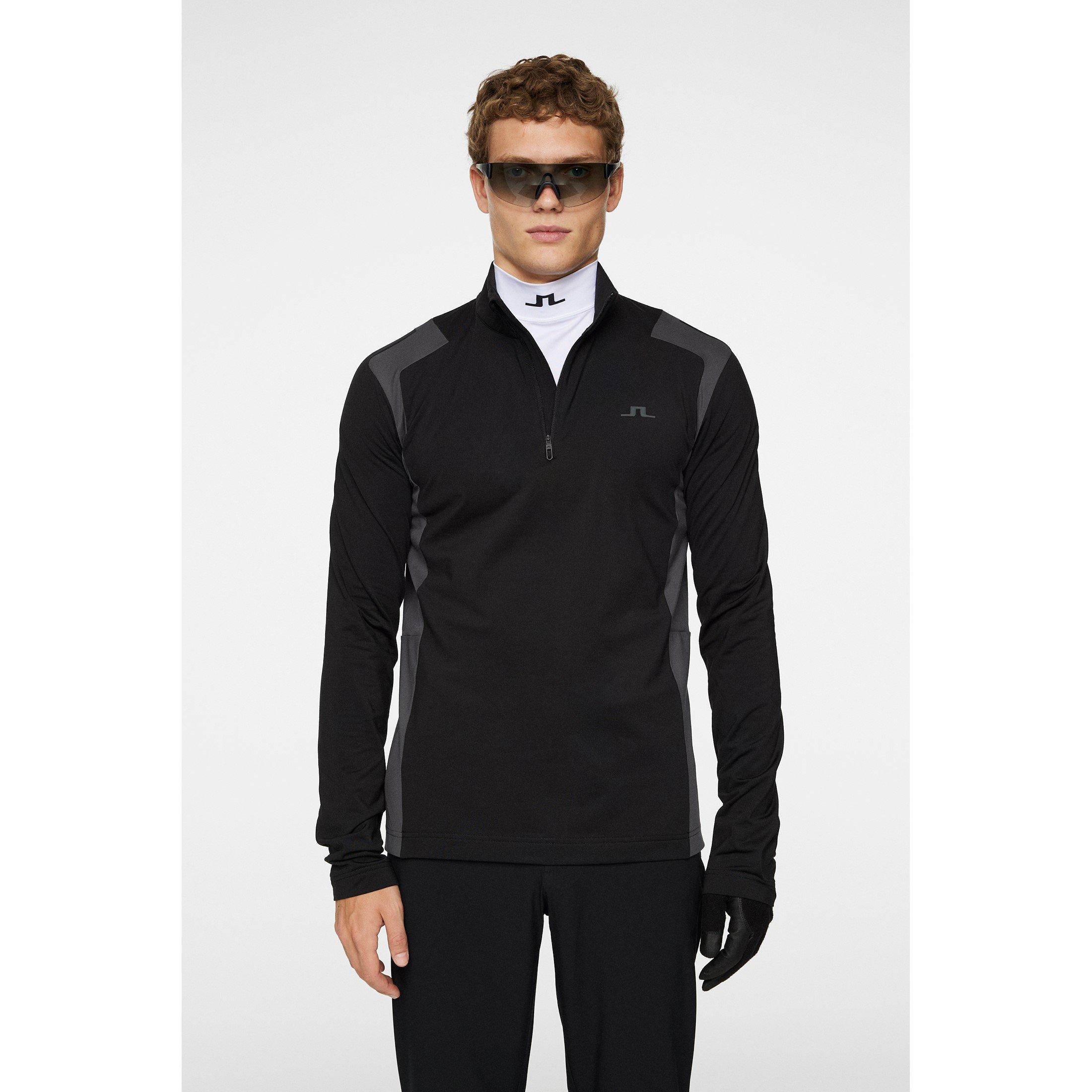 Schwarz - J Lindeberg Golf - Men's Lukas Quarter-Zip Mid-Layer Jumper - 2