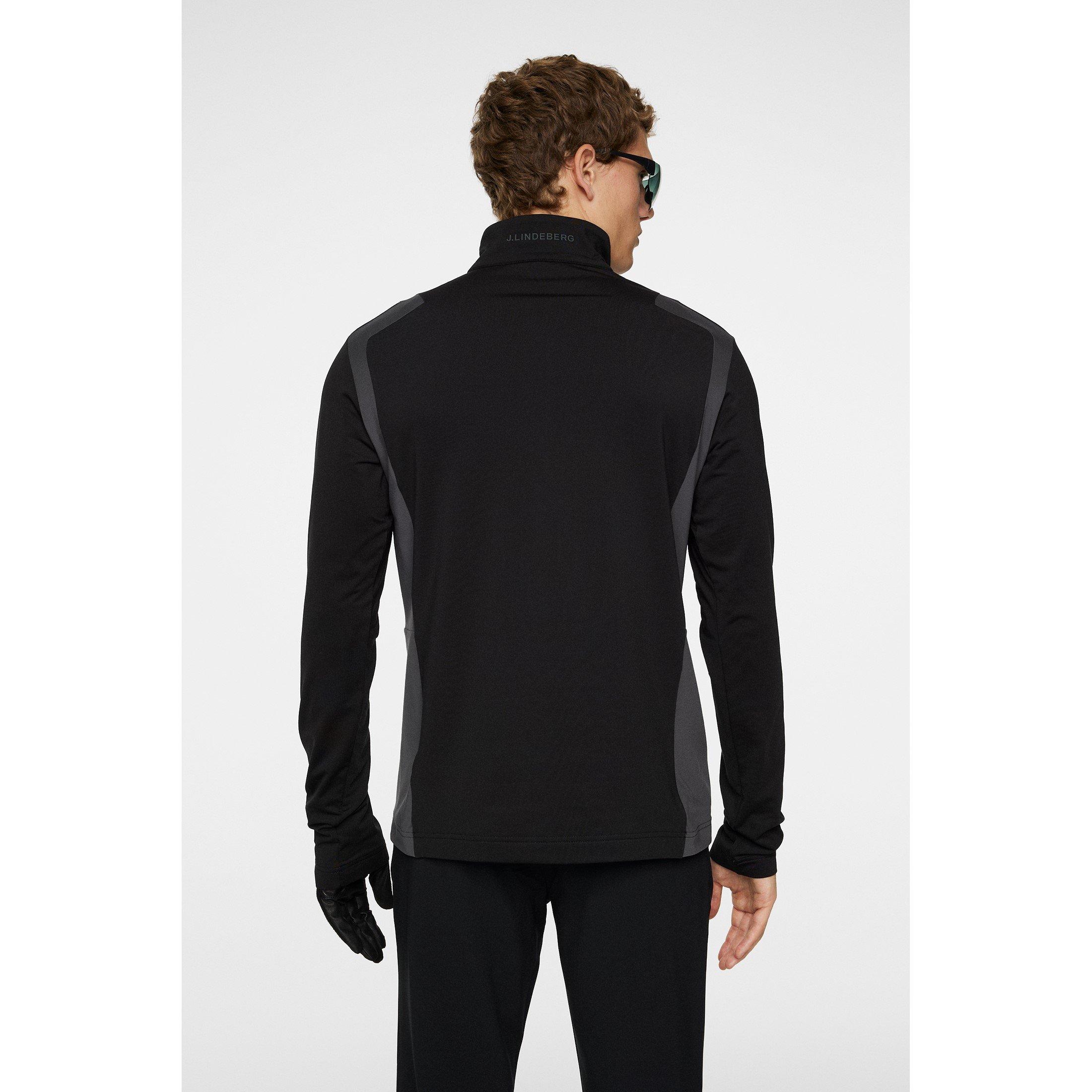 Schwarz - J Lindeberg Golf - Men's Lukas Quarter-Zip Mid-Layer Jumper - 3