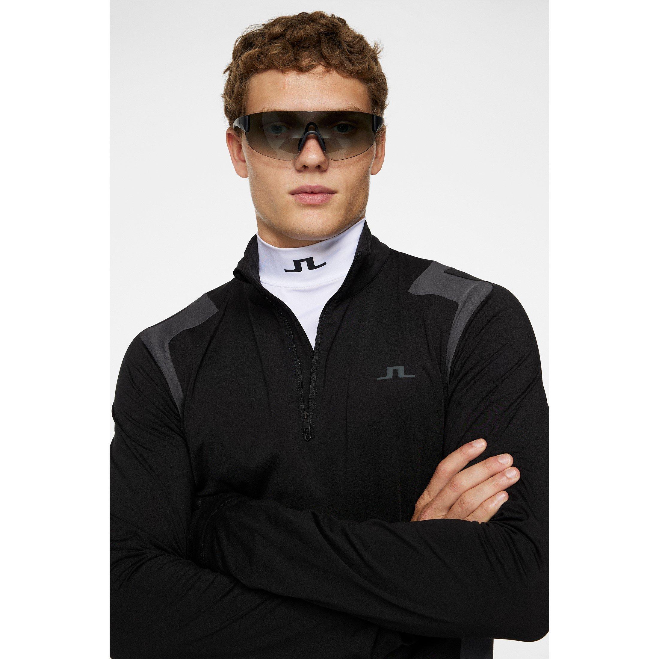 Schwarz - J Lindeberg Golf - Men's Lukas Quarter-Zip Mid-Layer Jumper - 4