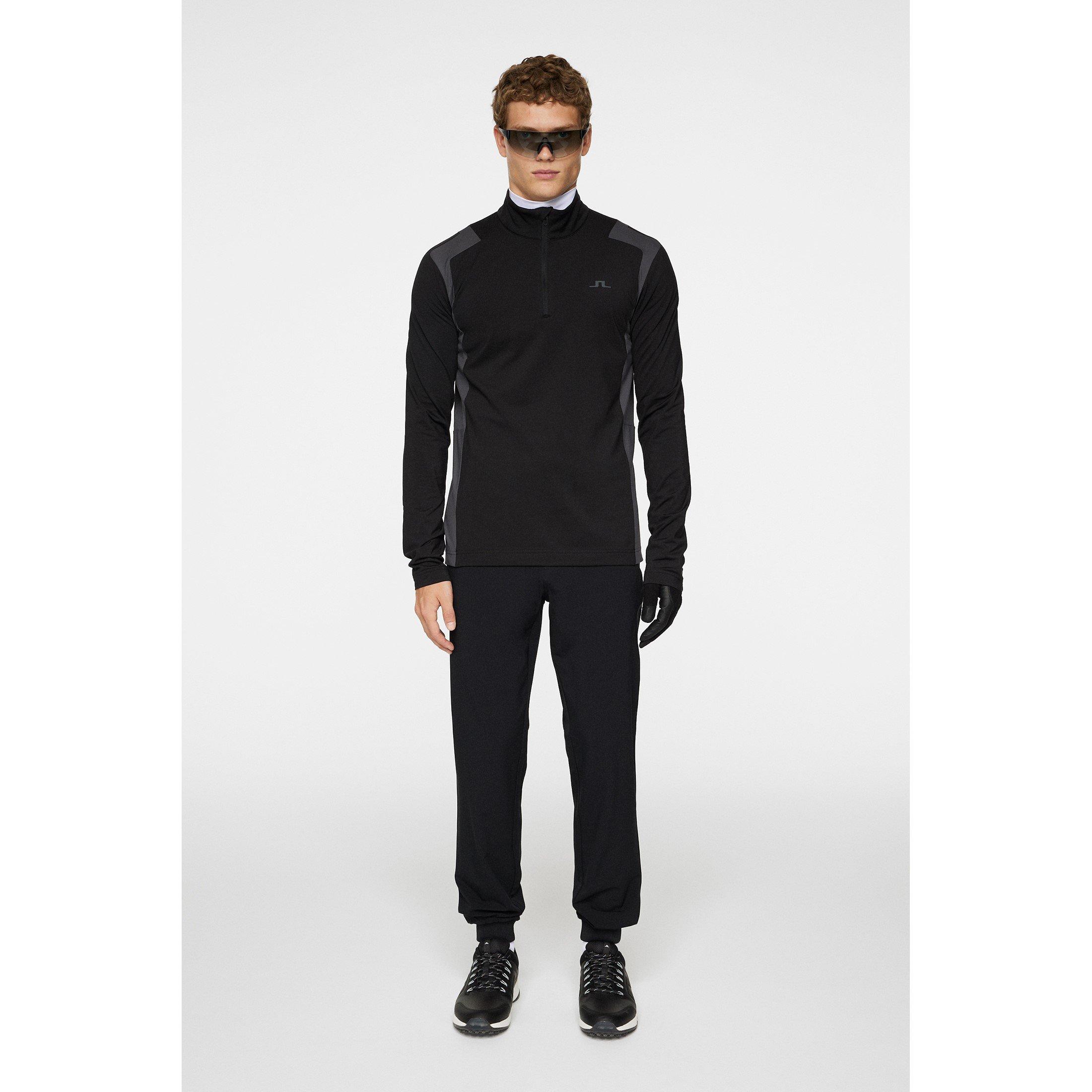 Schwarz - J Lindeberg Golf - Men's Lukas Quarter-Zip Mid-Layer Jumper - 6