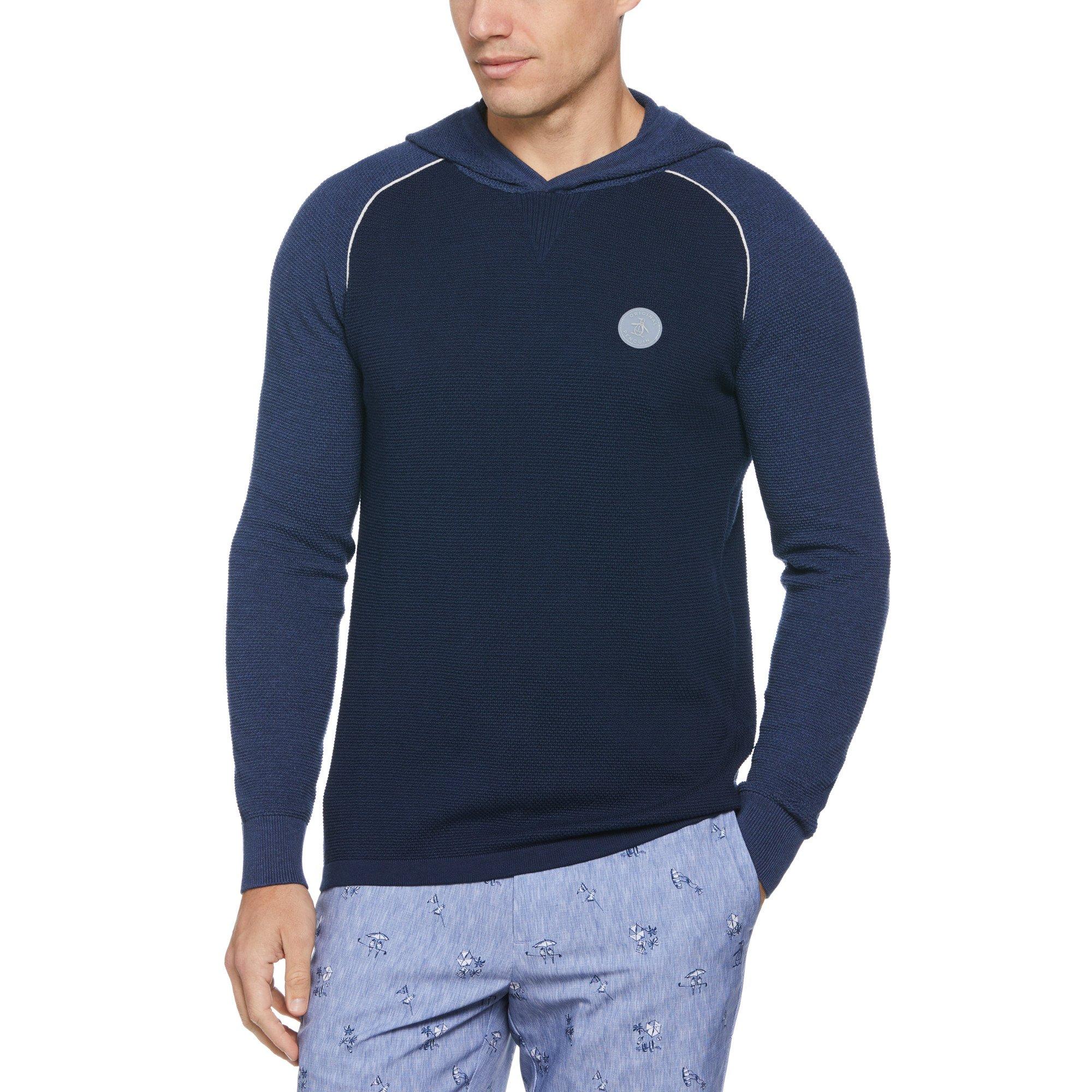 Original Penguin Golf Men's Pg Heritage Textured Knitted Crew Neck Jumper - Blk Iris Bijou - X Small
