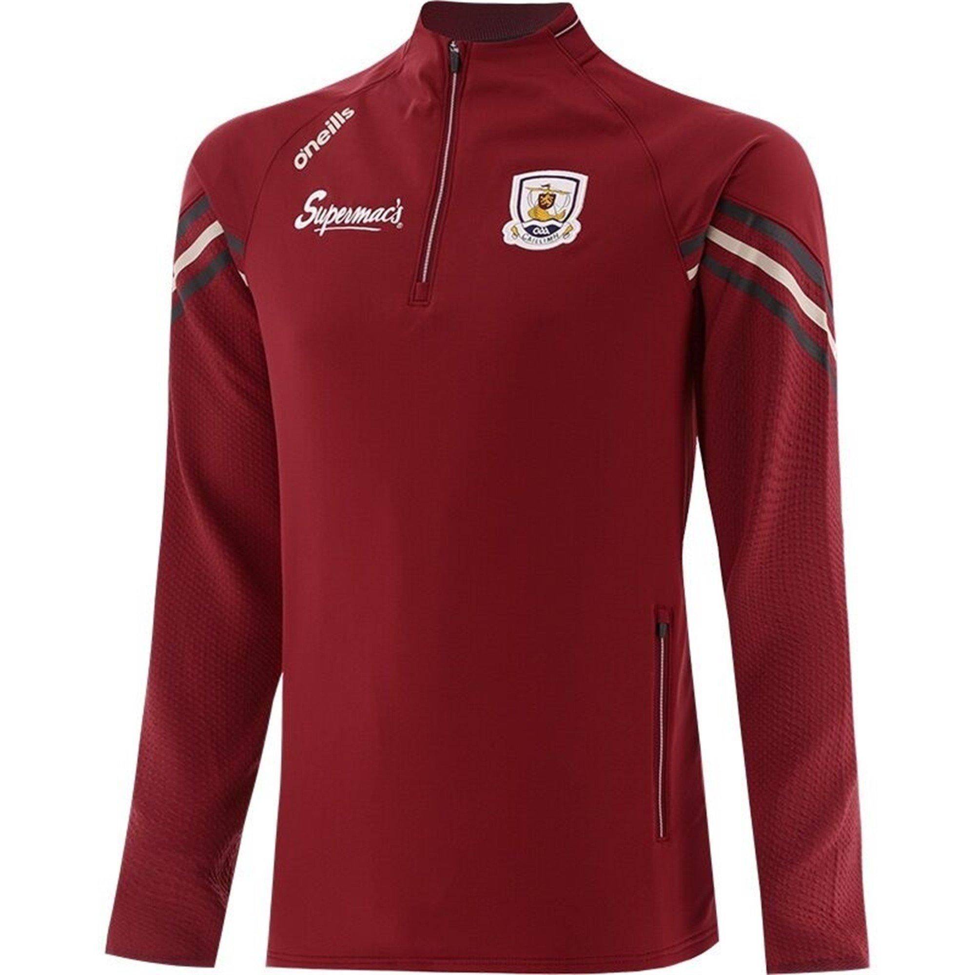 Tomato/Blk/Sand - ONeills - Galway Weston Half Zip Brushed Top Senior - 1