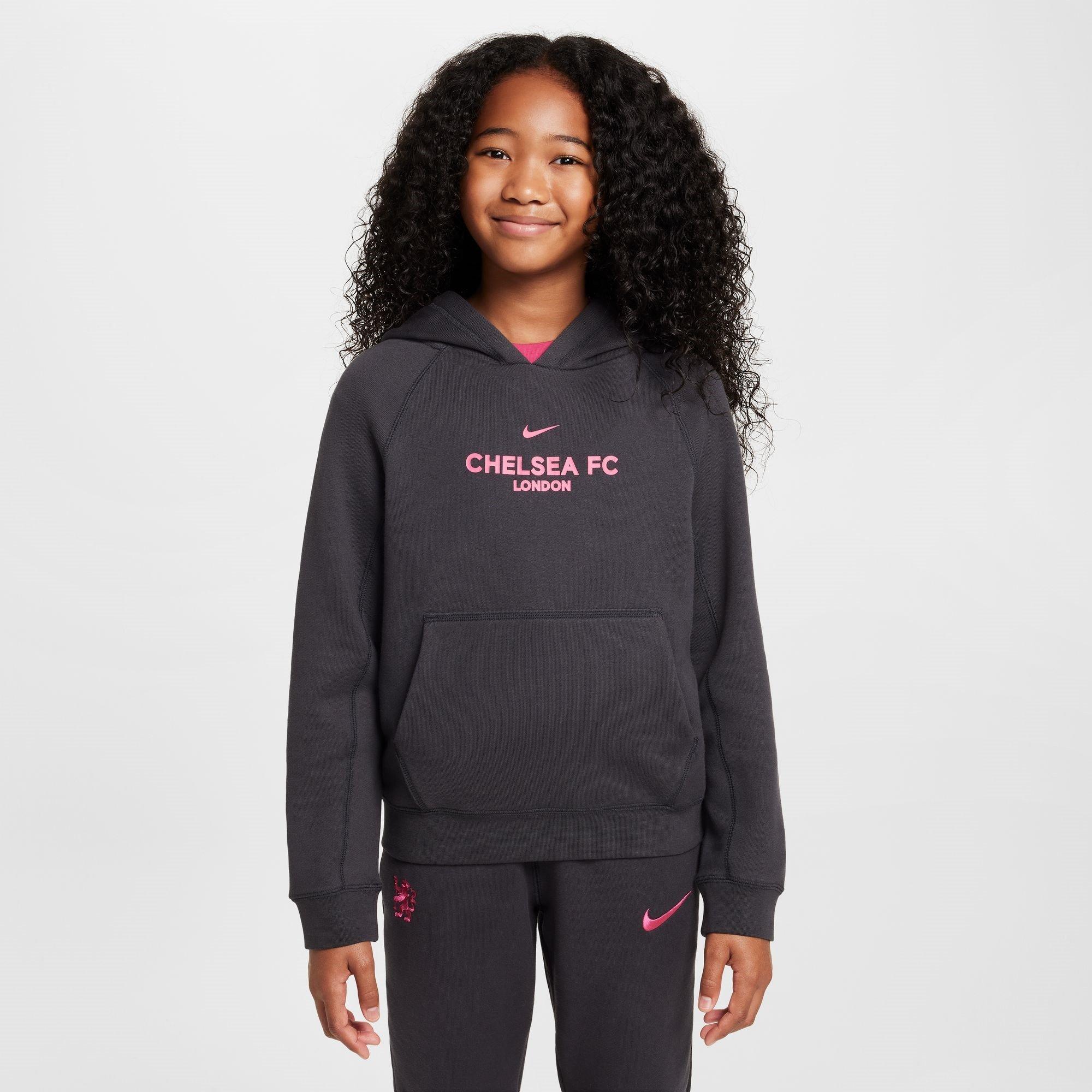 Anthracite/Pink - Nike - Chelsea Third Pullover Hoodie Juniors - 1