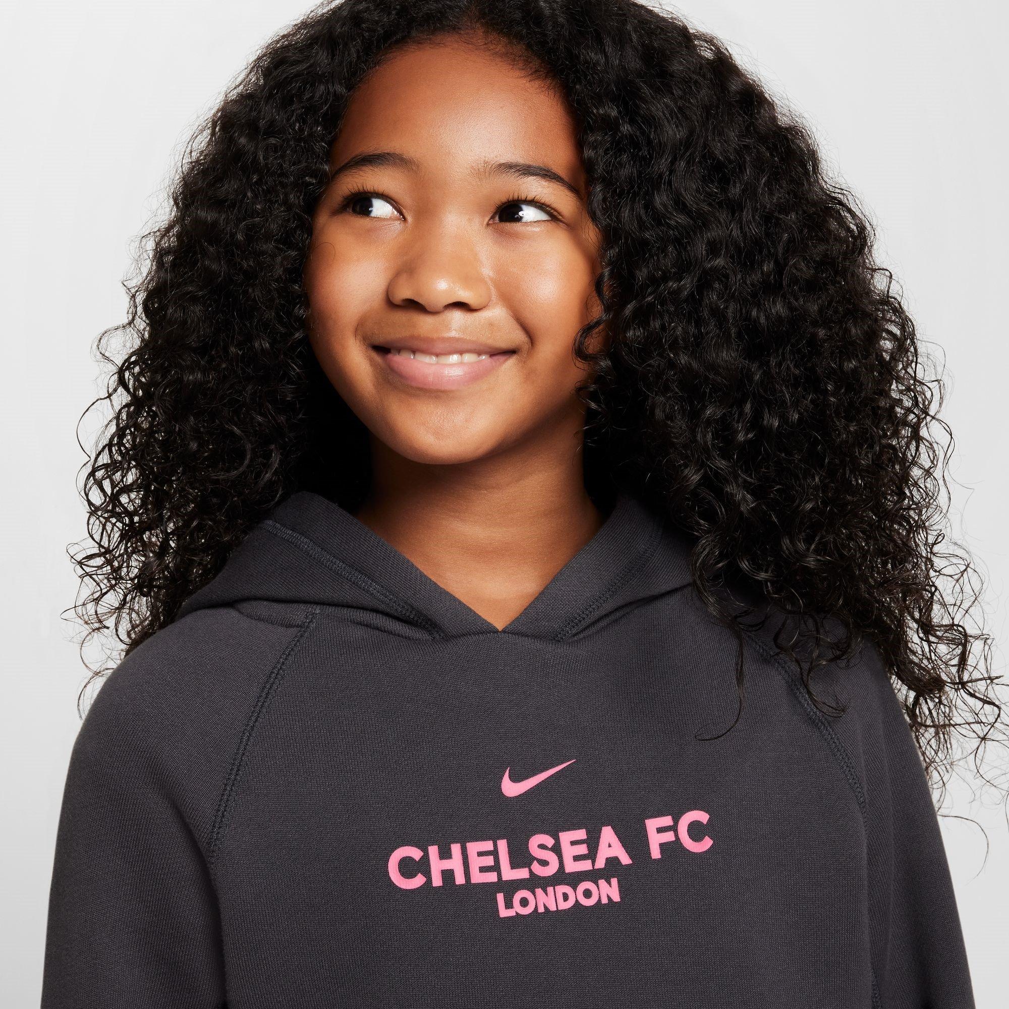 Anthracite/Pink - Nike - Chelsea Third Pullover Hoodie Juniors - 3