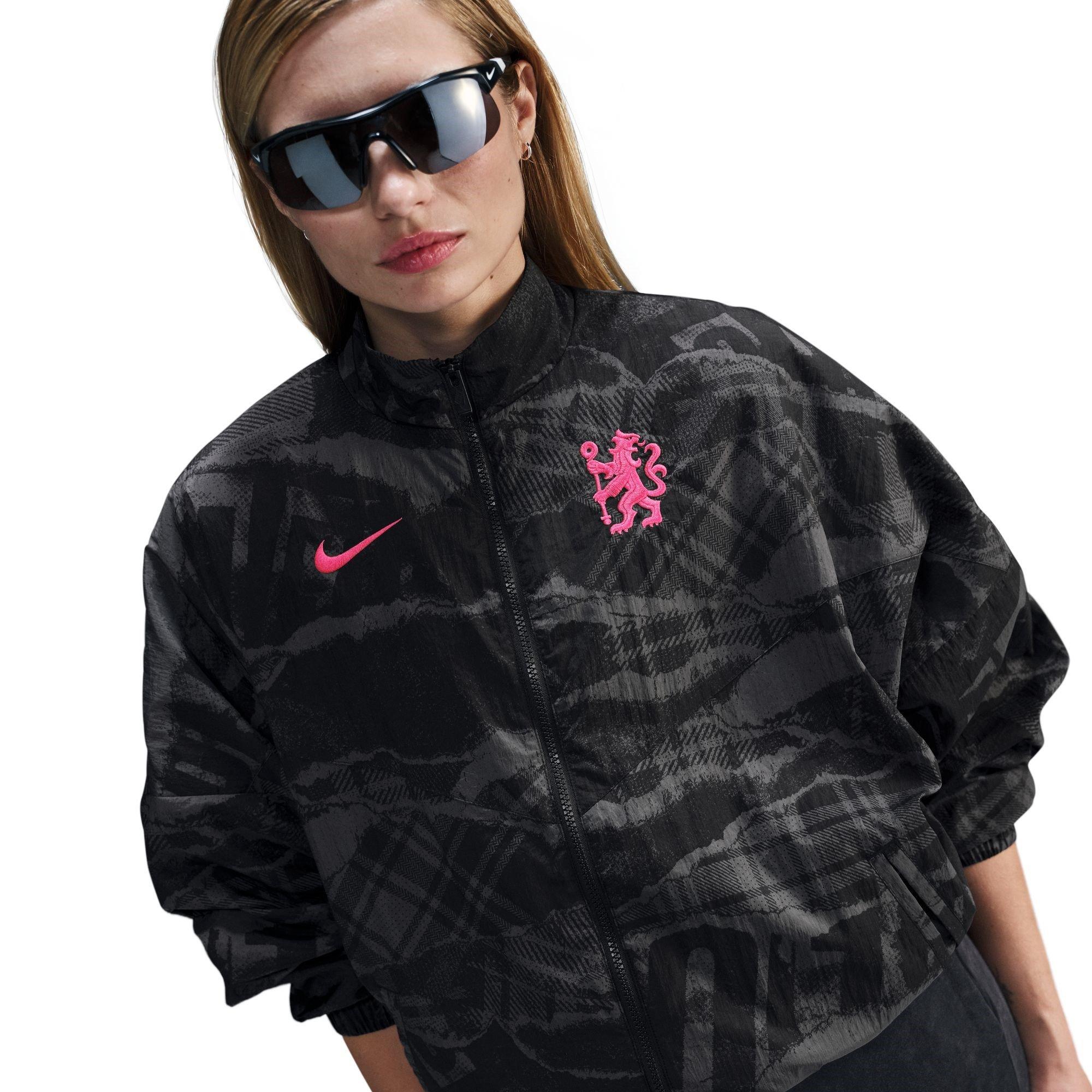 Black/Pink - Nike - Chelsea FC Woven Windrunner Jacket 2024 2025 Womens - 2