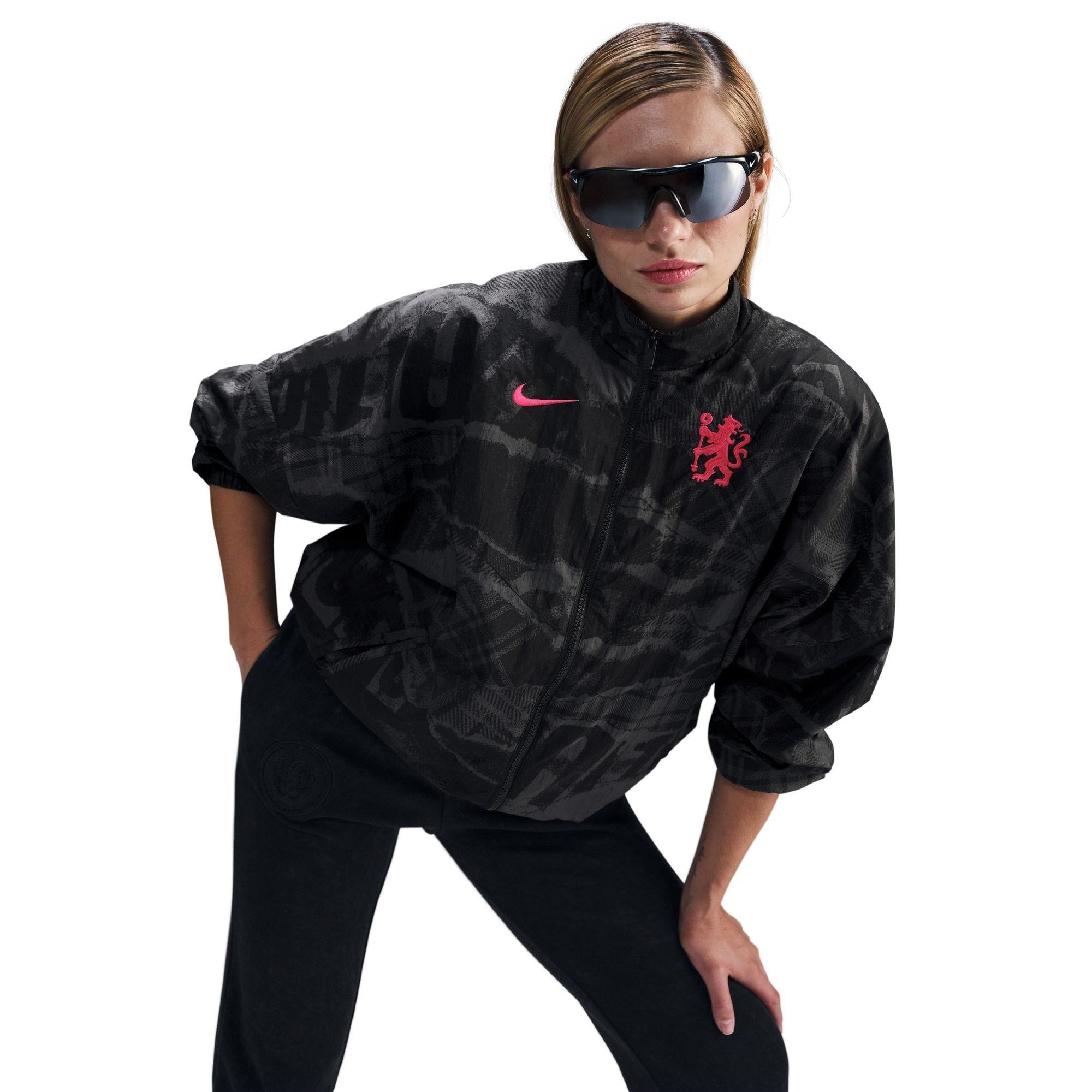 Black/Pink - Nike - Chelsea FC Woven Windrunner Jacket 2024 2025 Womens - 6