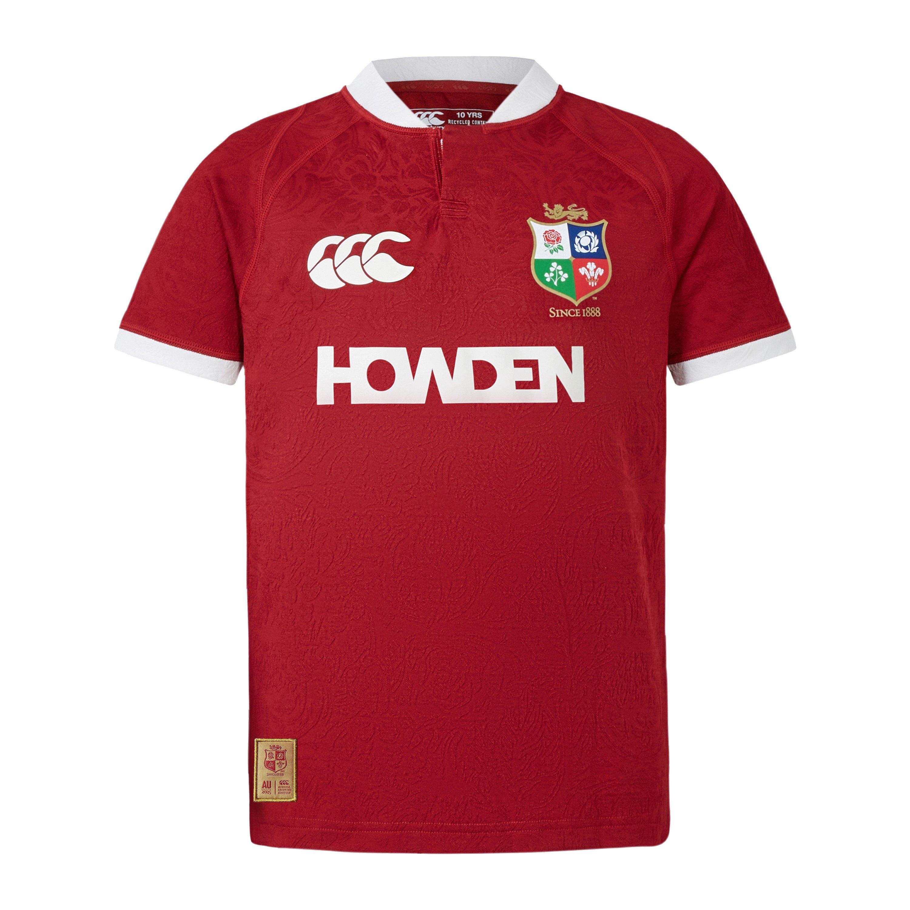 Canterbury Boys British And Irish Lions 2025 Shirt Juniors - Red Dahlia - 7-8 (S)
