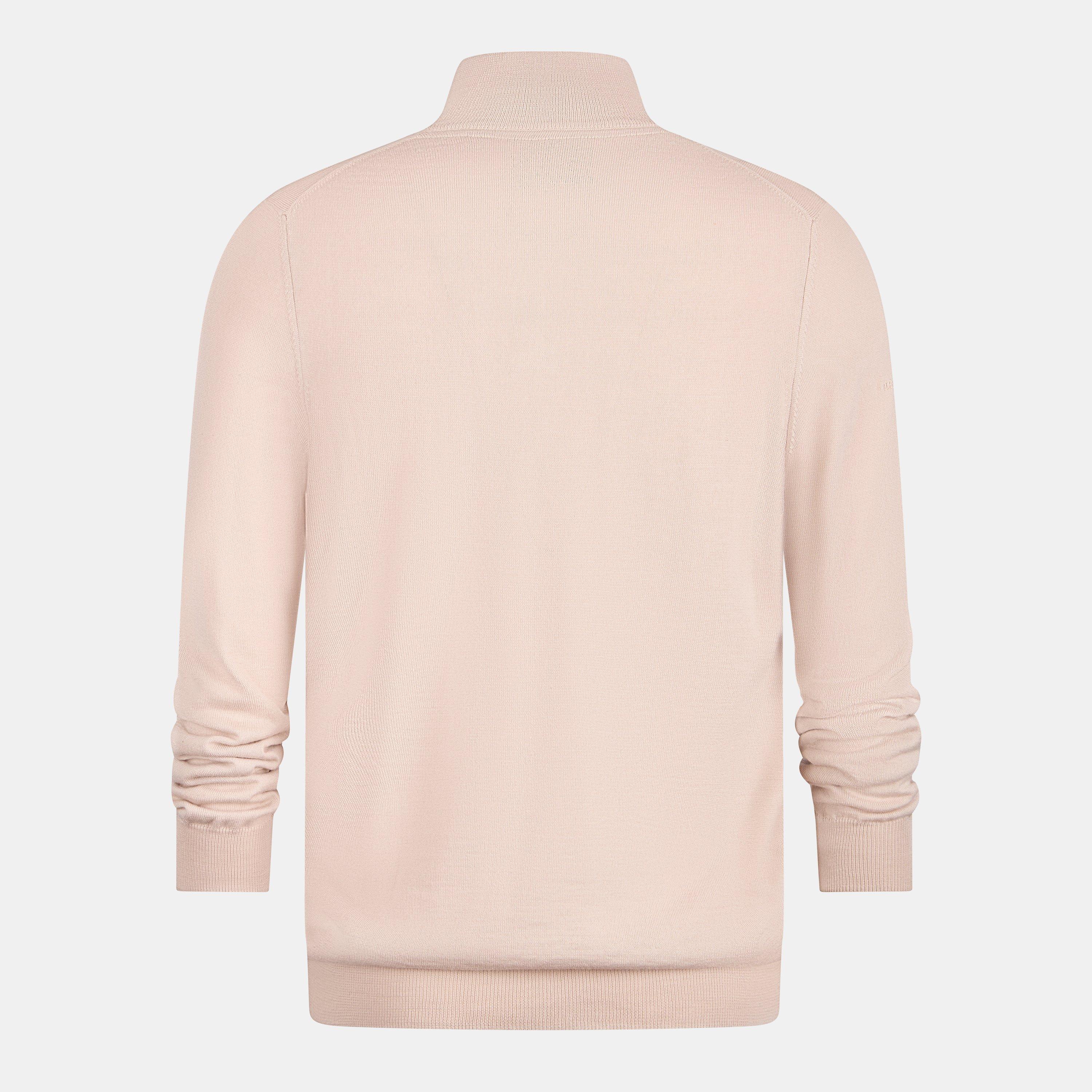 Pink Taupe - Lyle and Scott - Quarter-Zip Merino Sweater - 2