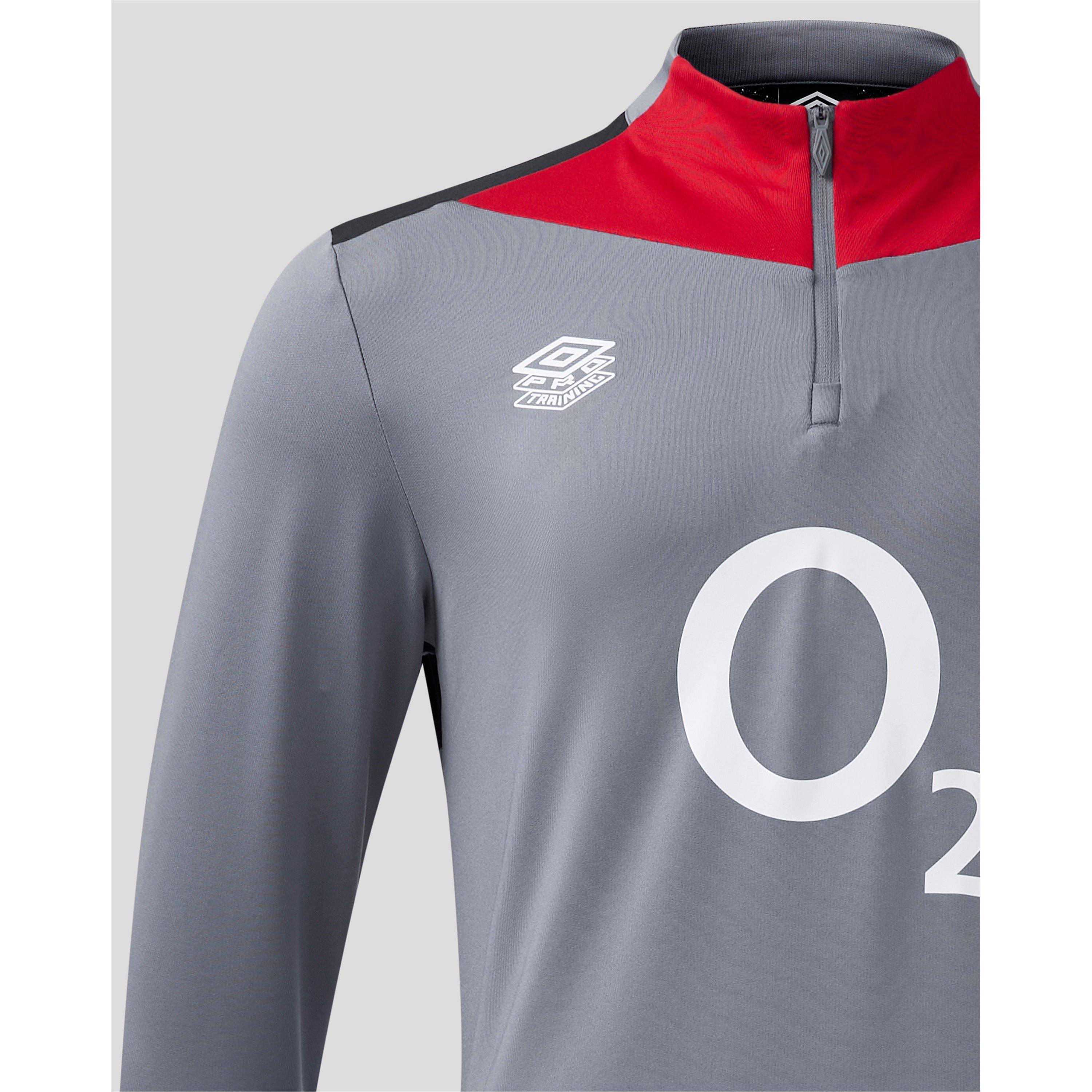 Siva/Crvena - Umbro - England Rugby Mid Layer Top 2024 Adults - 3