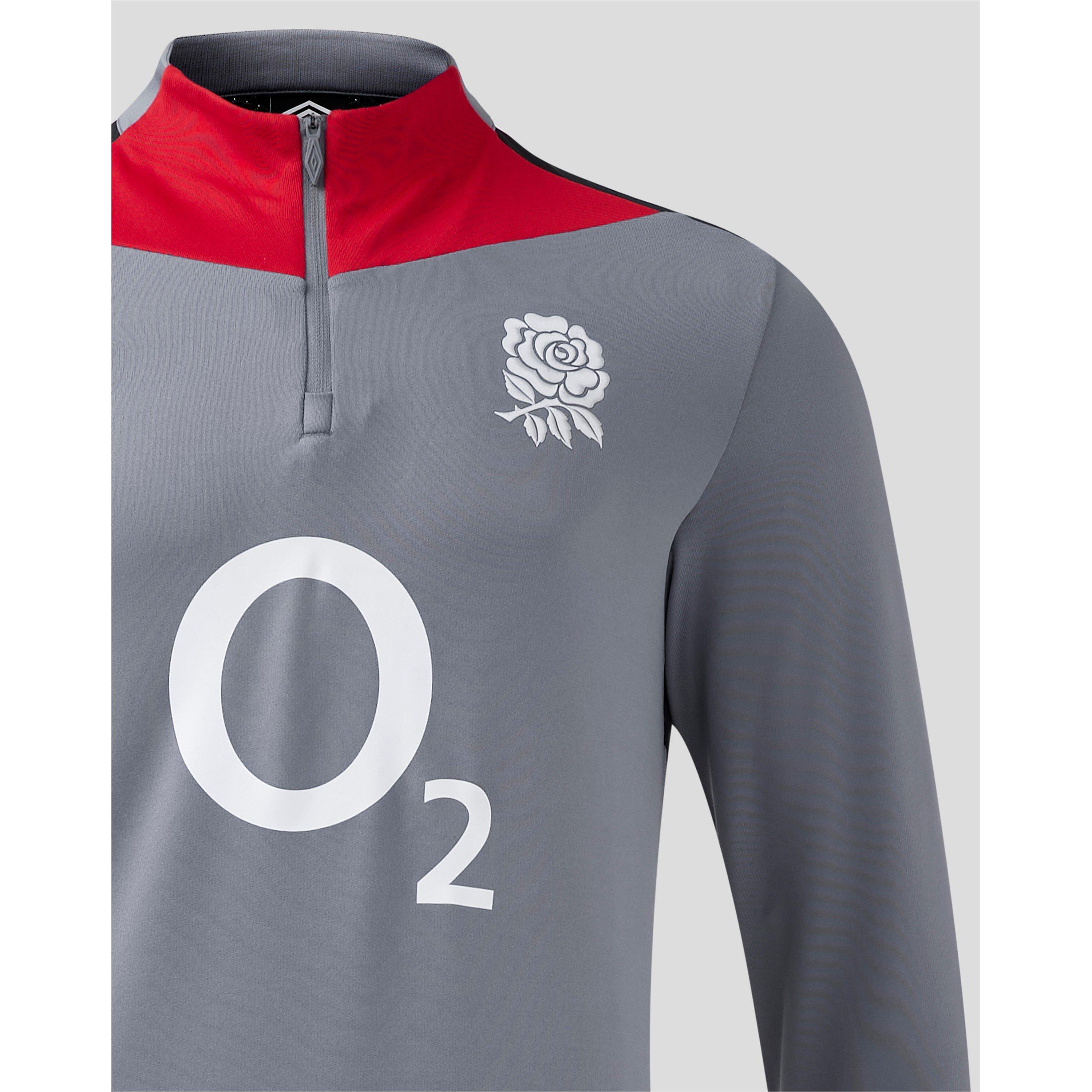 Siva/Crvena - Umbro - England Rugby Mid Layer Top 2024 Adults - 4