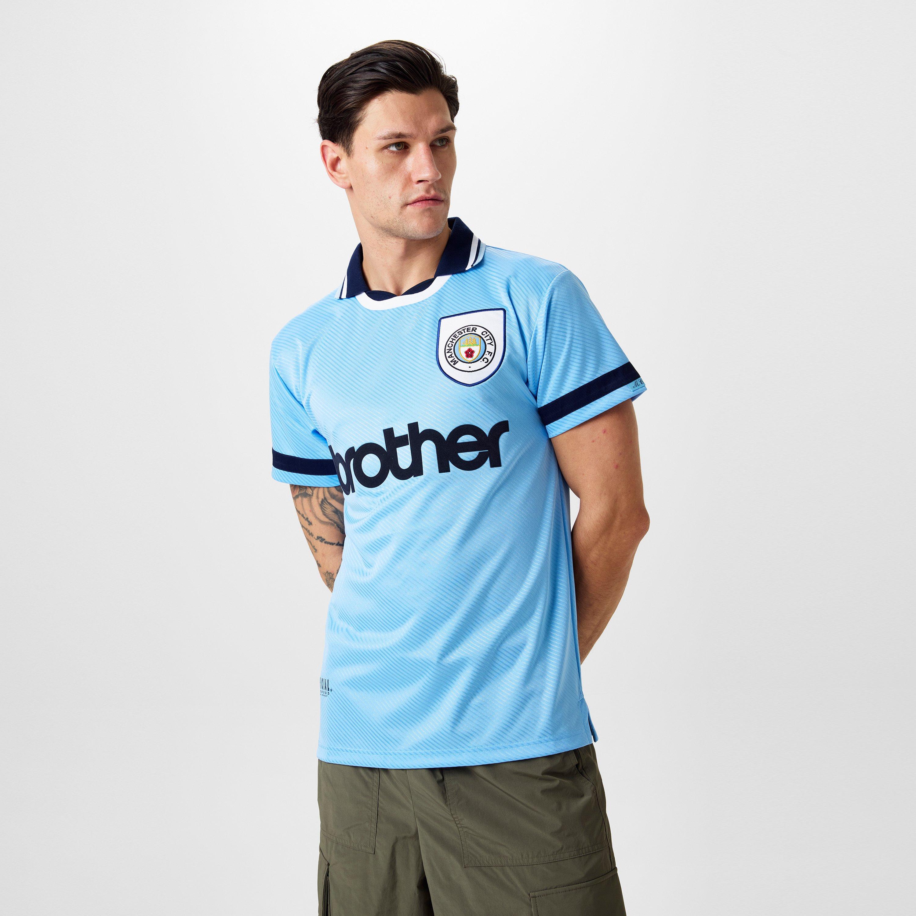 Blue/White - Score Draw - SD Manchester City FC Home Shirt 1994 1995 Adults - 1