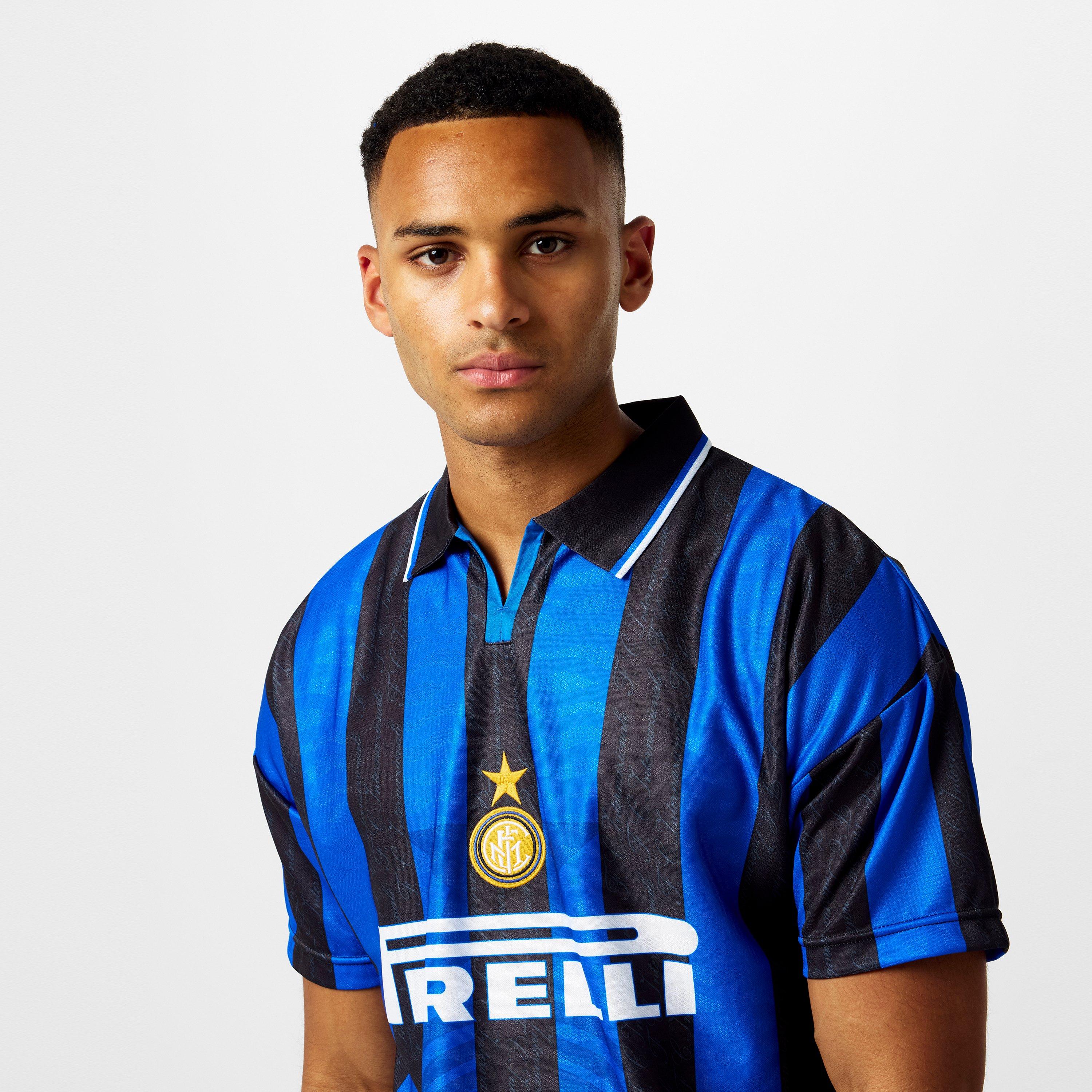 Blau/Schwarz - Score Draw - Internazionale Home Shirt 1996 Adults - 5