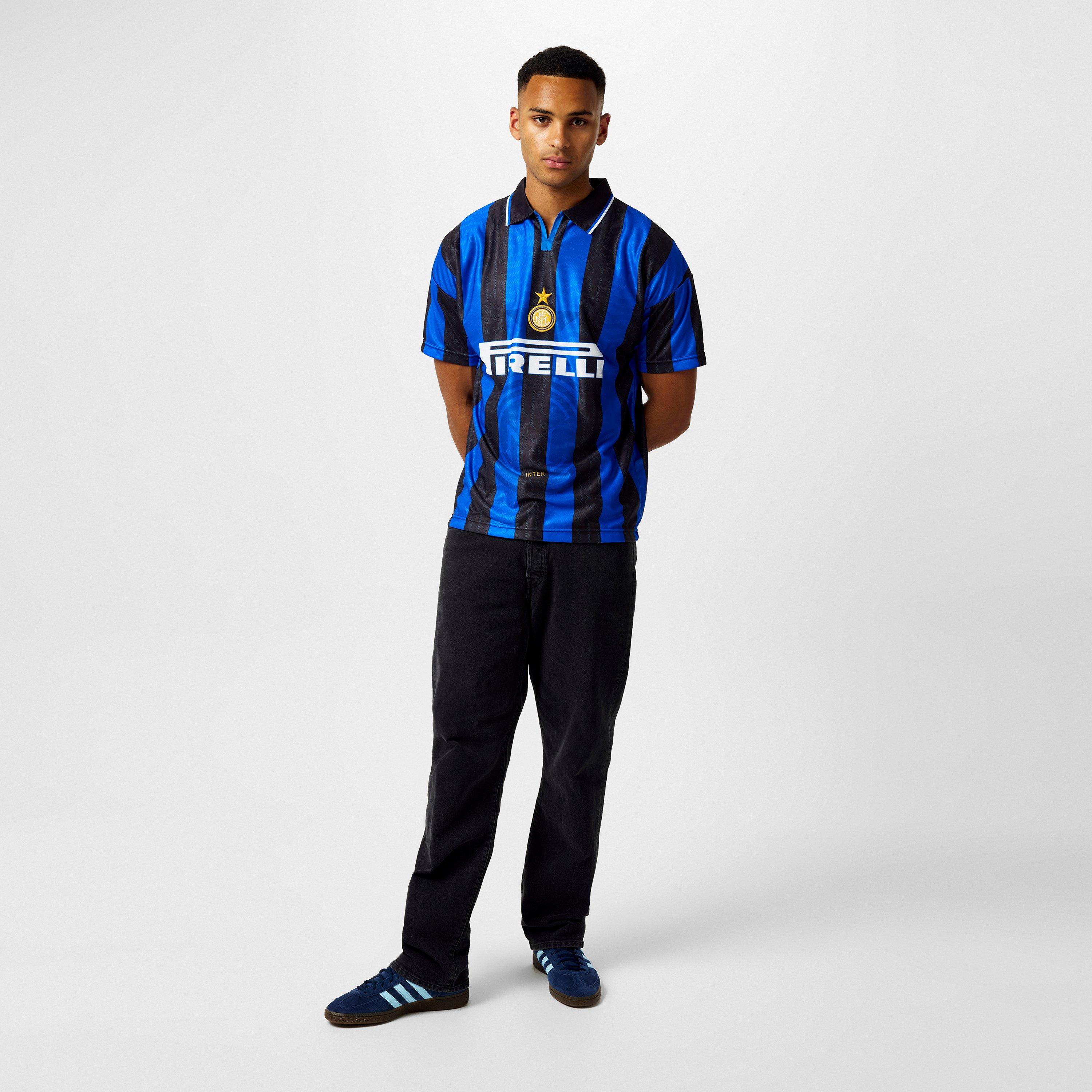 Blau/Schwarz - Score Draw - Internazionale Home Shirt 1996 Adults - 6