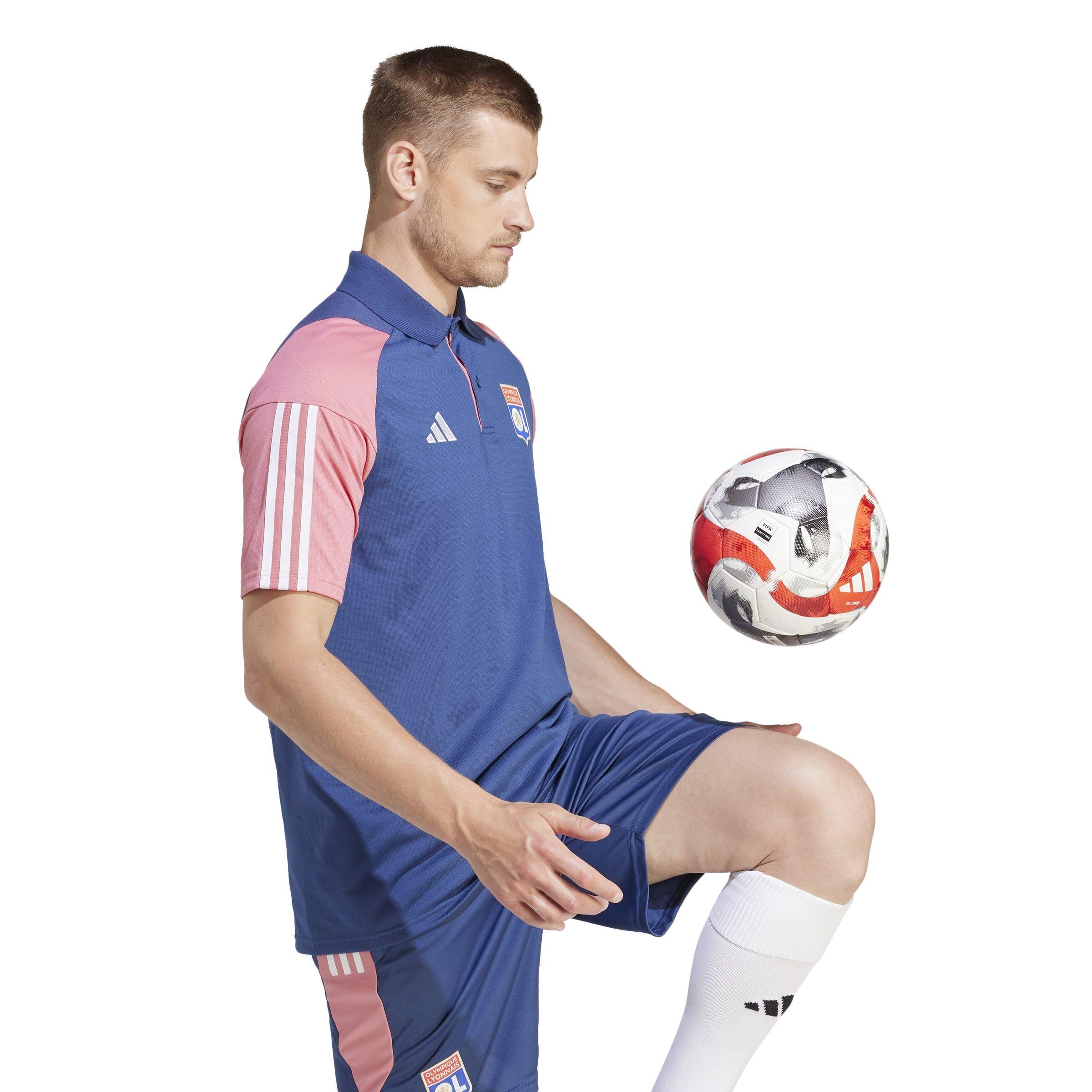 Indigo/Hzy Rs - adidas - Olympique Lyonnais Tiro 23 Training Polo Shirt Adults - 4