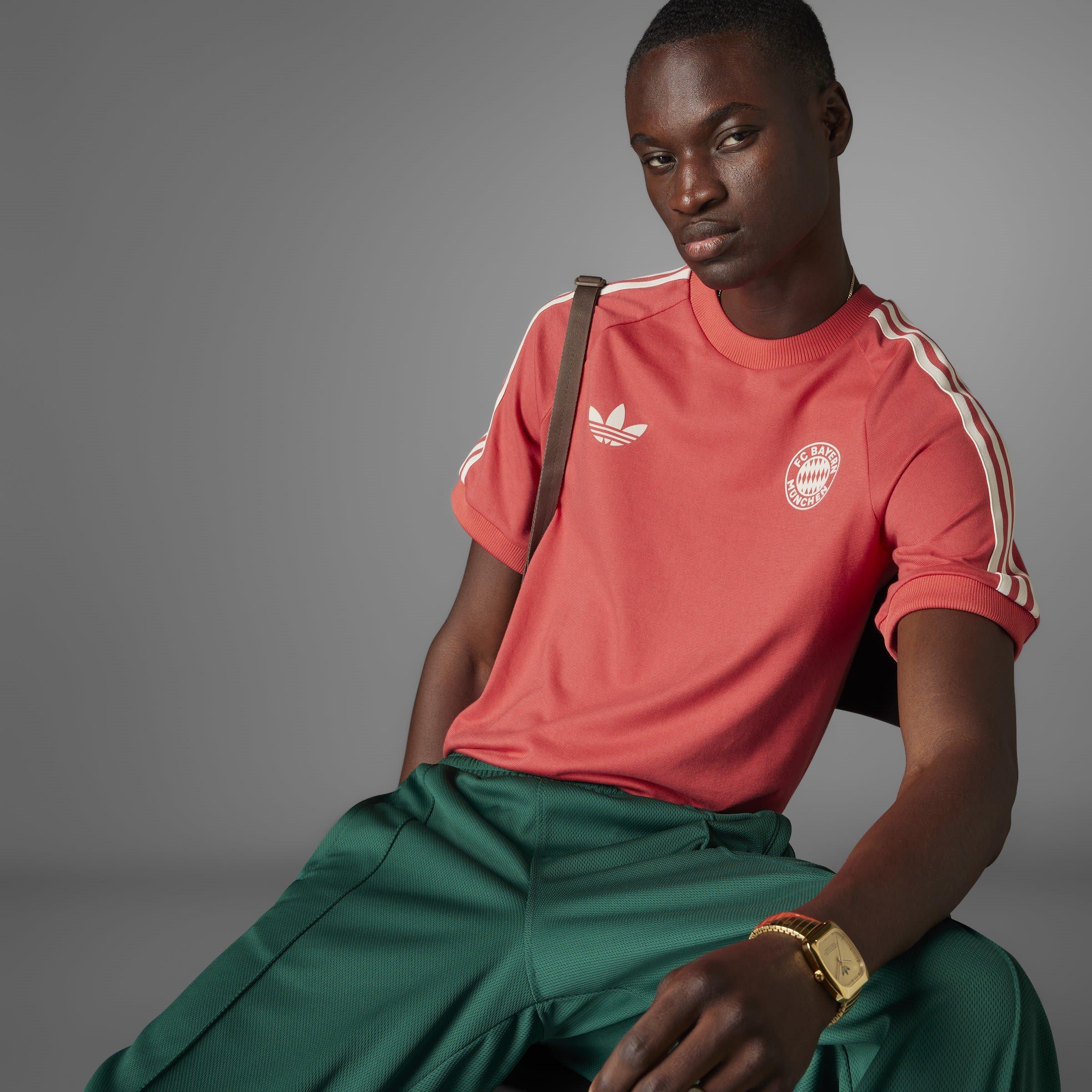 Crew Red - adidas - Bayern Munich Originals 3-Stripe T-shirt Adults - 13