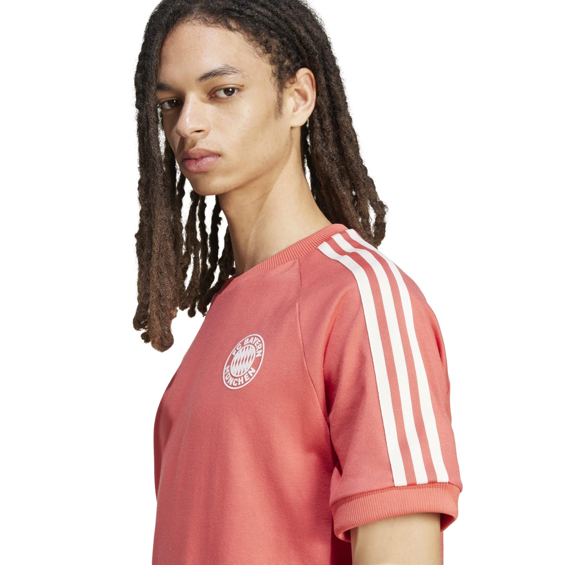 Crew Red - adidas - Bayern Munich Originals 3-Stripe T-shirt Adults - 5