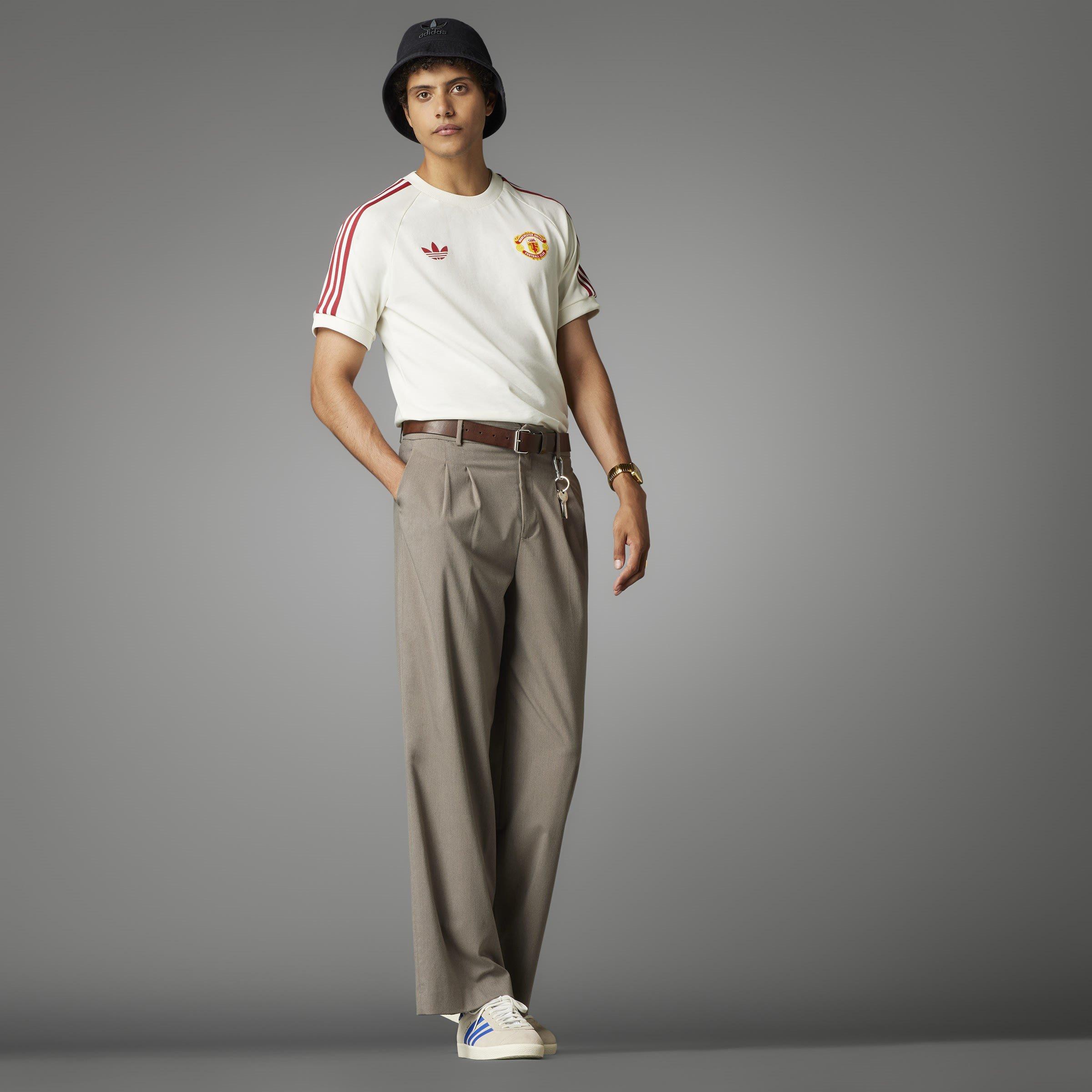 Off White - adidas - Originals Manchester United Adicolor Classics 3-Stripes T-Shirt Adults - 14