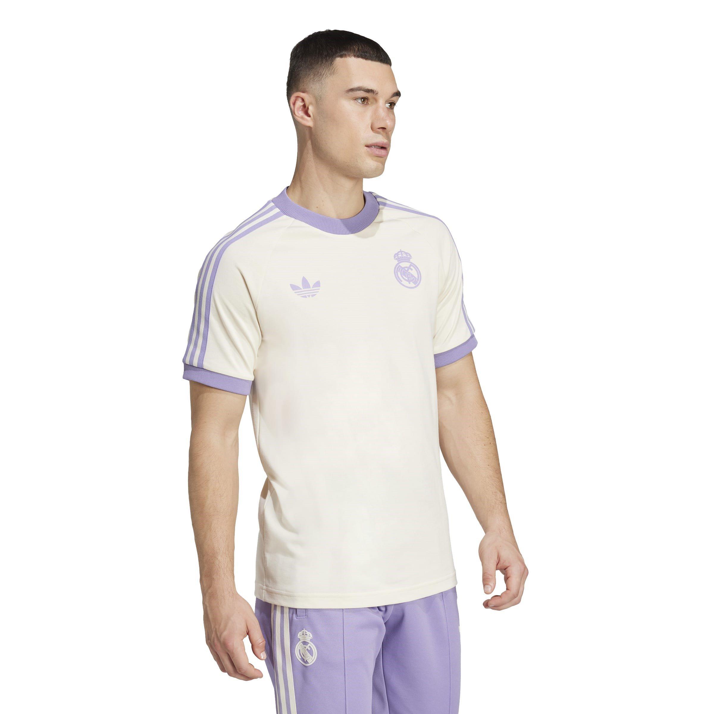 Lilac/White - adidas - Originals Real Madrid Adicolor Classics 3-Stripes T-Shirt Adults - 4