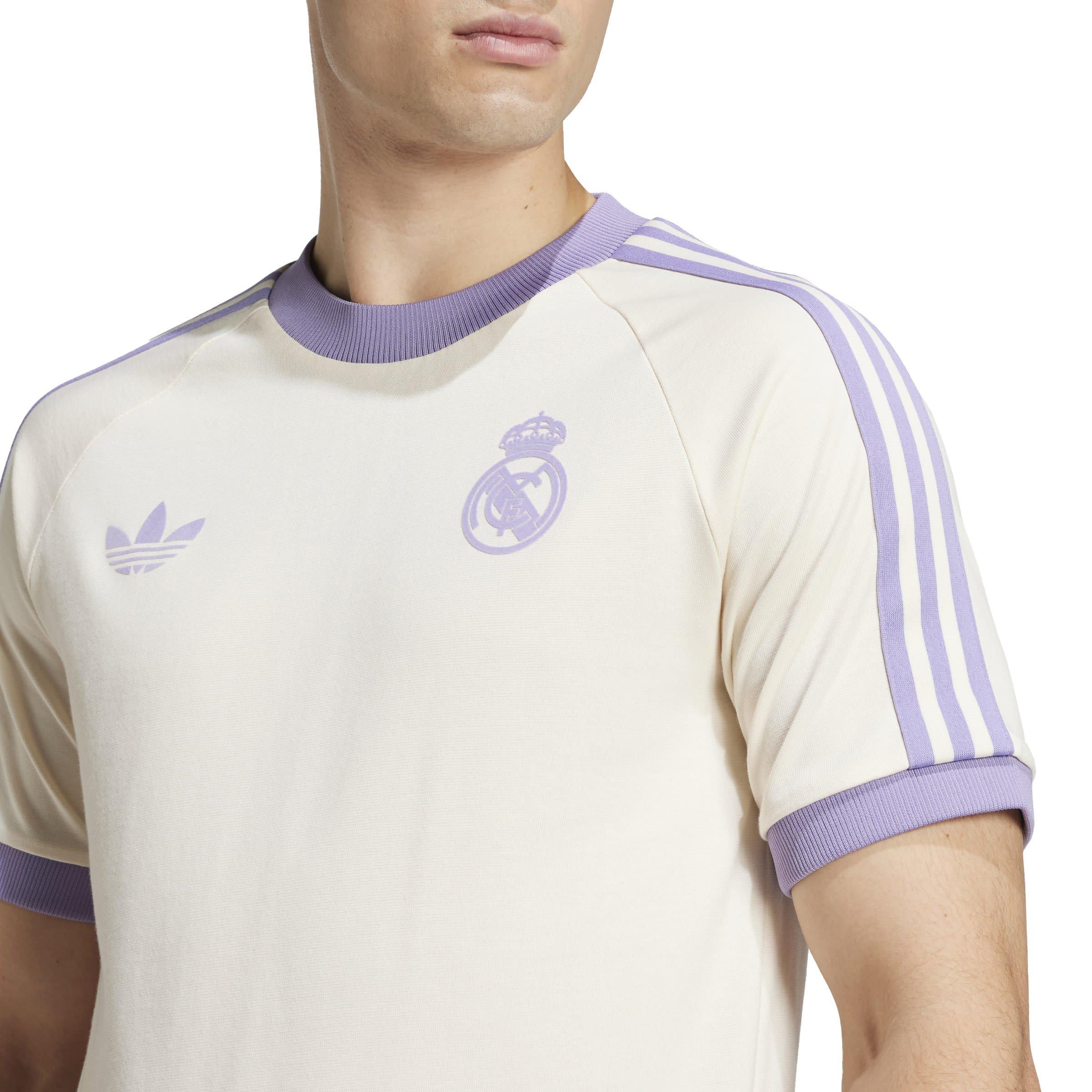 Lilac/White - adidas - Originals Real Madrid Adicolor Classics 3-Stripes T-Shirt Adults - 5