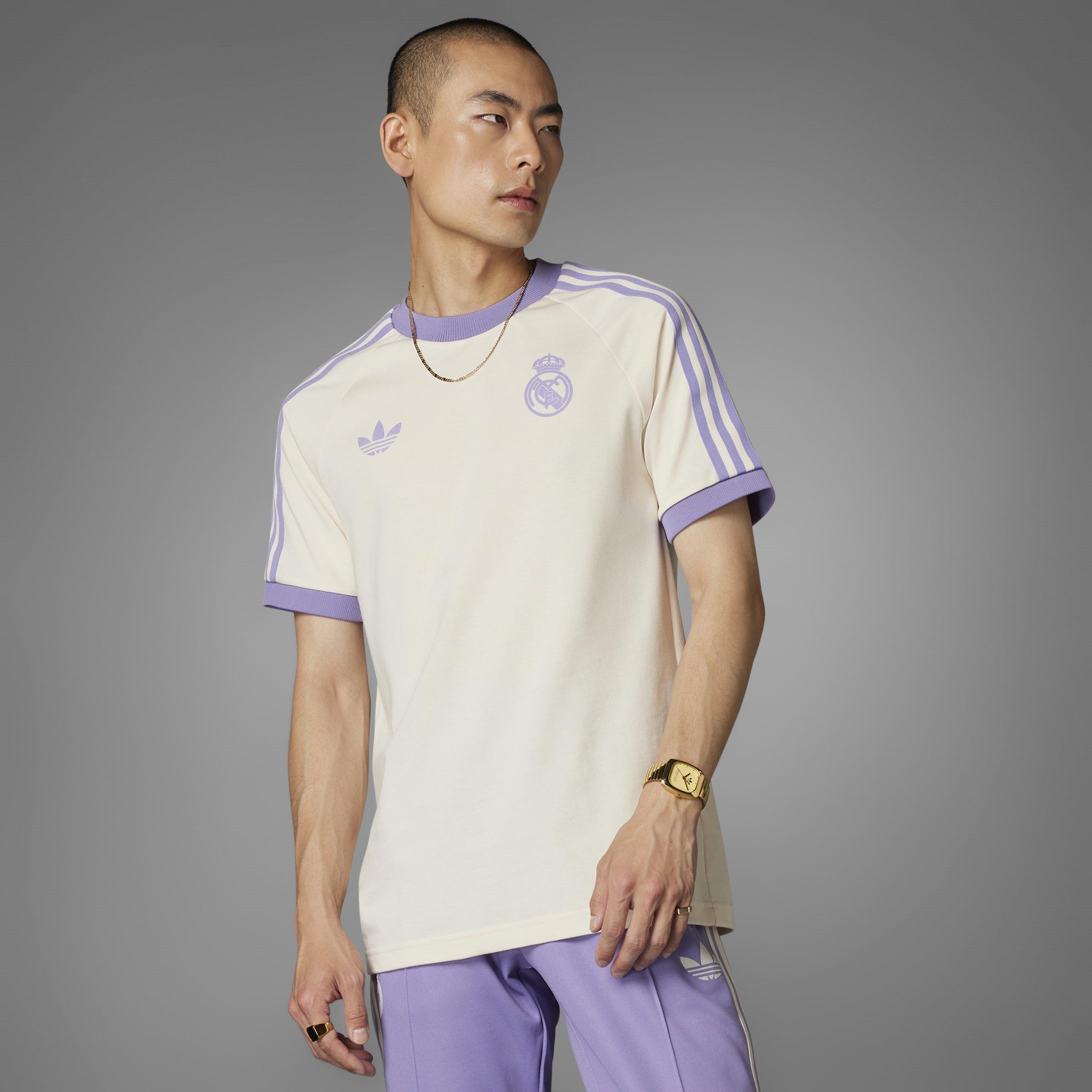 Lilac/White - adidas - Originals Real Madrid Adicolor Classics 3-Stripes T-Shirt Adults - 8