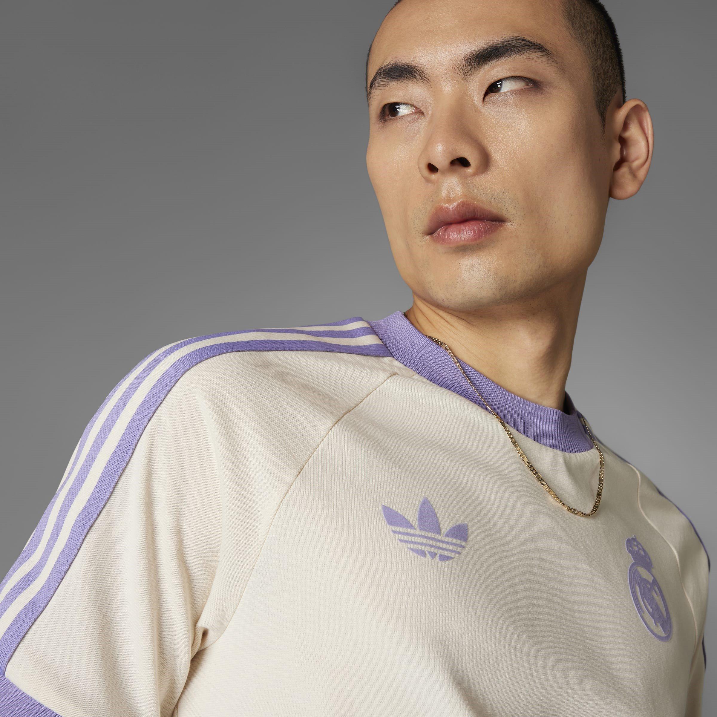 Lilac/White - adidas - Originals Real Madrid Adicolor Classics 3-Stripes T-Shirt Adults - 10