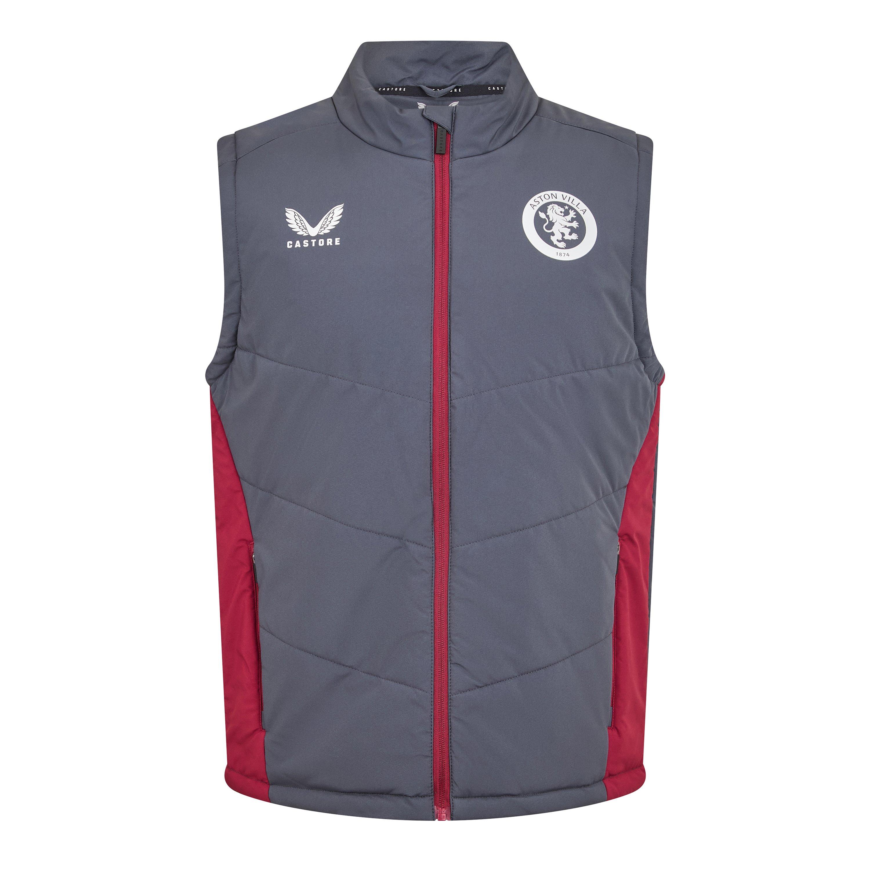 Castore Men's Aston Villa Licensed Manager Football Jacket - Ebony/Rhod - M