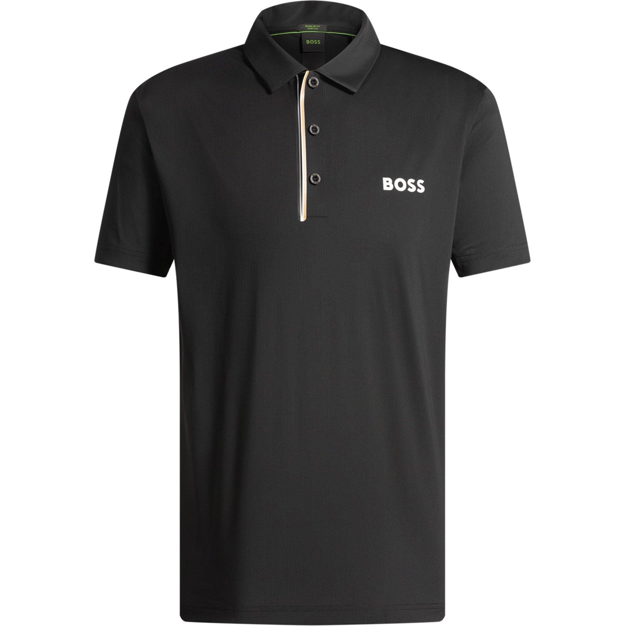 Black 001 - Boss - Men's HBG PaddyTech Pro Short-Sleeve Performance Polo Shirt