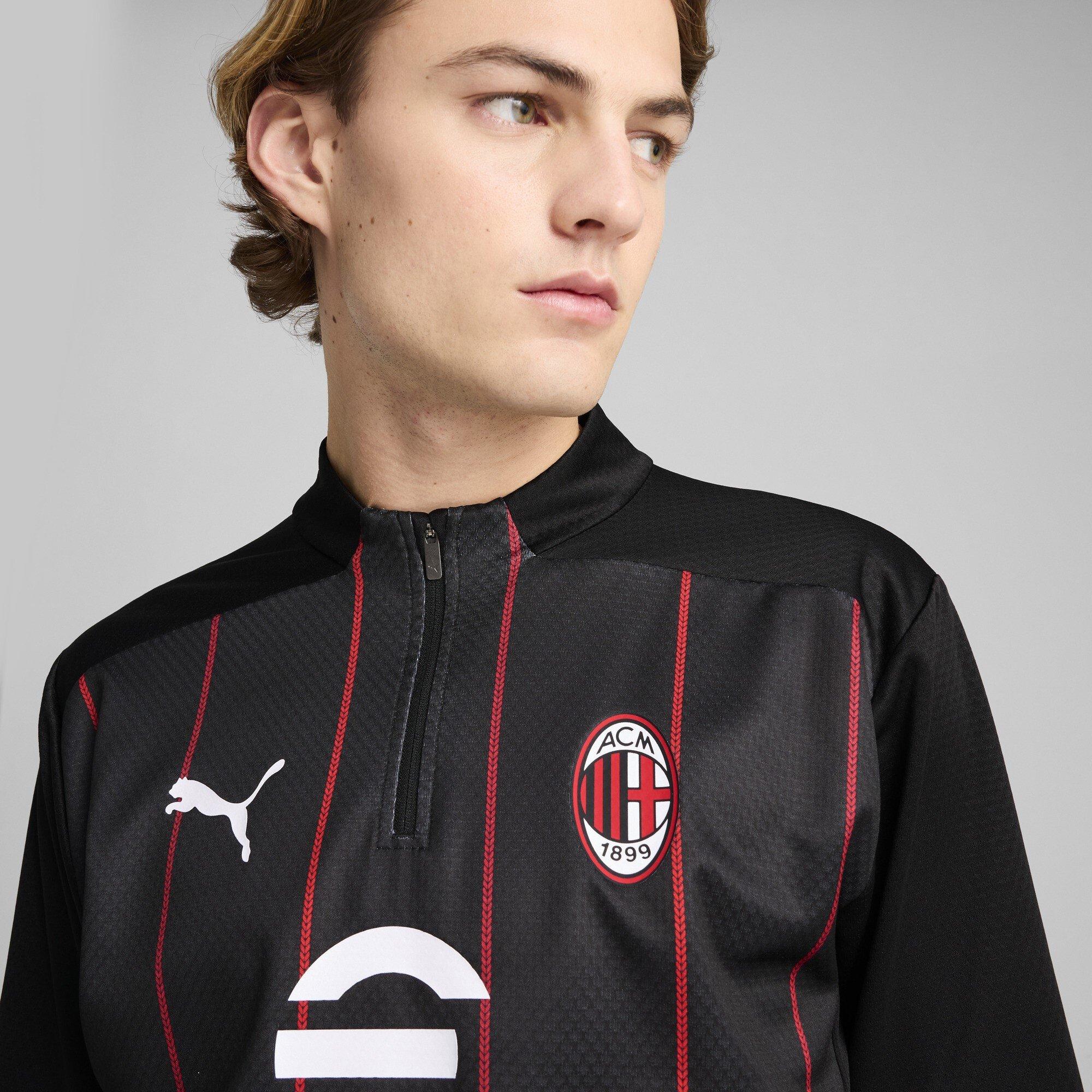 Preto/Vermelho - Puma - AC Milan Prematch Quarter Zip Top 2024 2025 Adults - 5