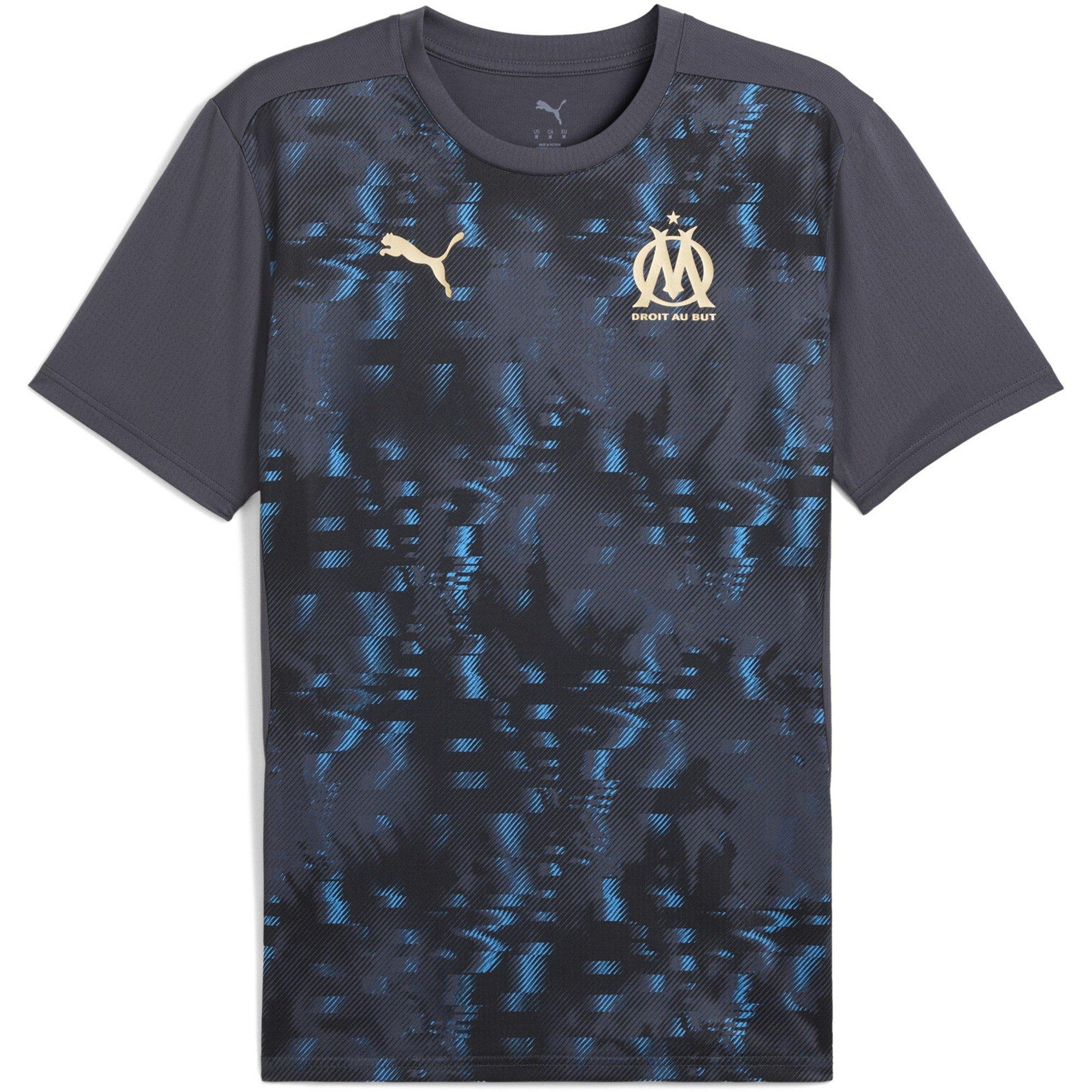 Puma Men's Olympique De Marseille Pre Match Shirt Adults - Grey/Gold - L