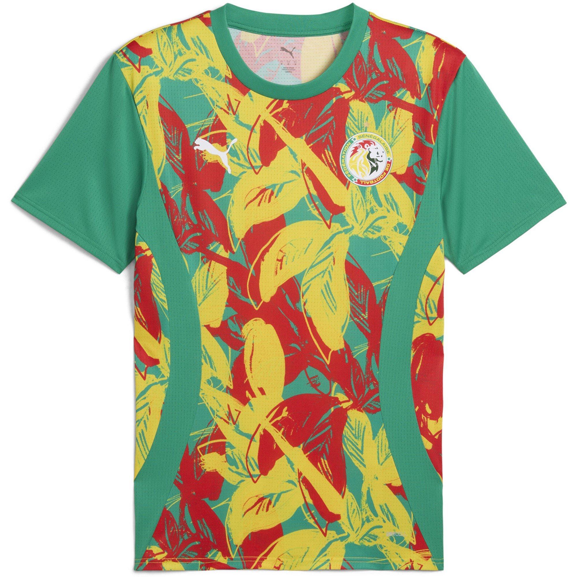 Puma Men's Senegal Pre Match Shirt 2025 Adults - Green/Yellow - S