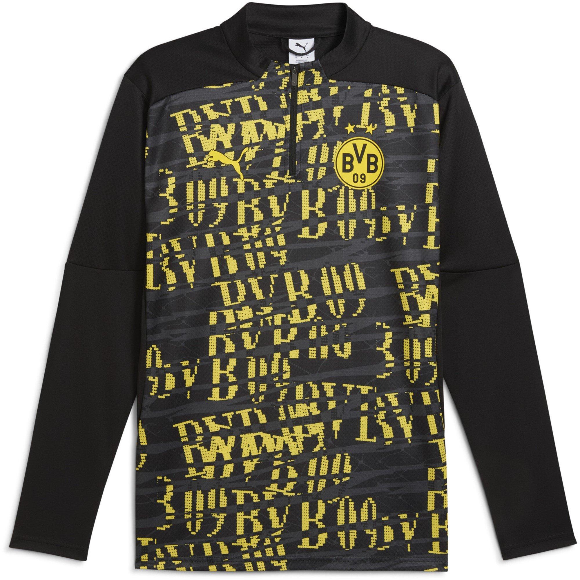 Puma Men's Borussia Dortmund Pre Match Drill Top Adults - Black/Yellow - 2XL