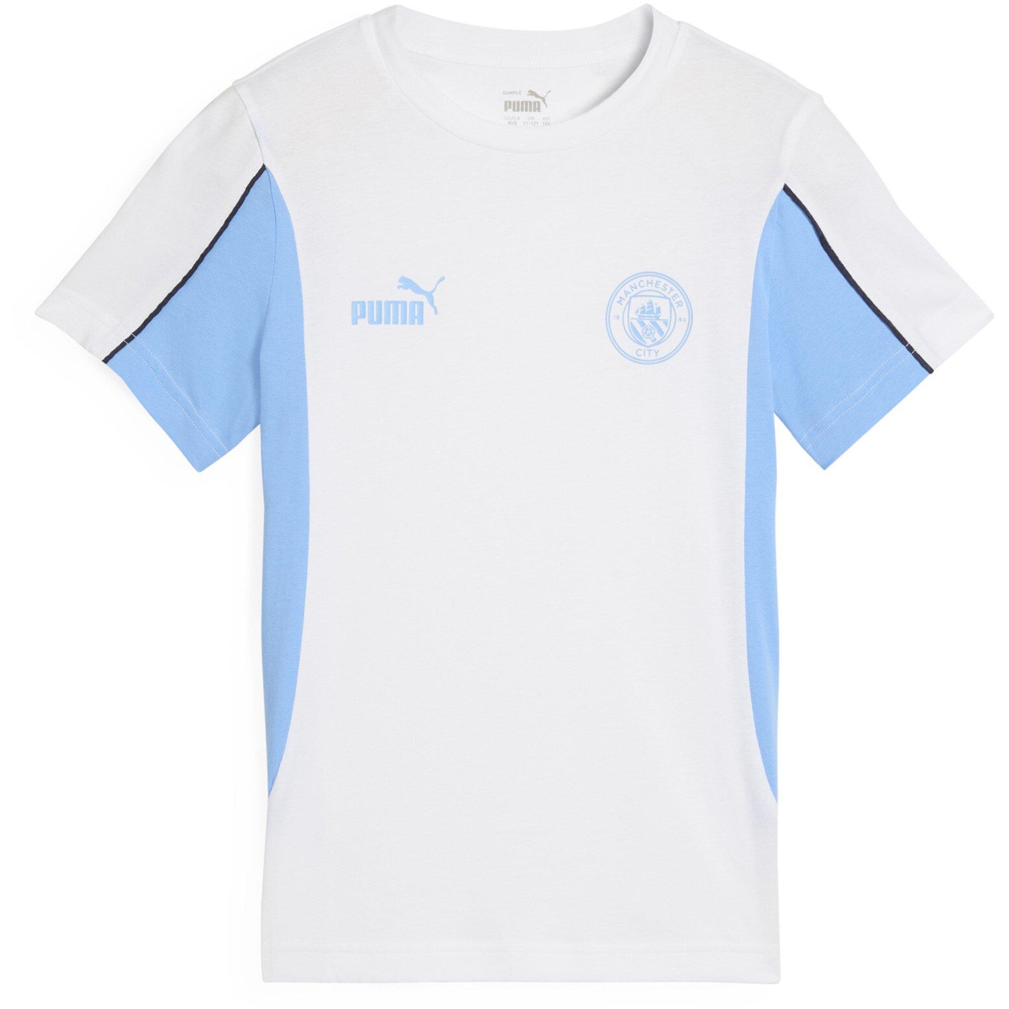 Puma Men's Manchester City Football Archive T-Shirt - White/Blue - M