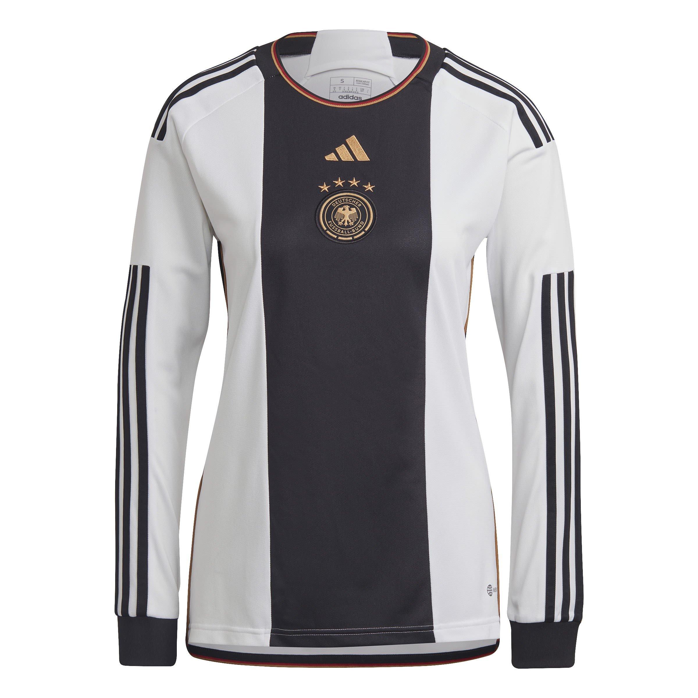 adidas Germany Home Long Sleeve Shirt 2022 Womens Internationale Nachbildungen von Trikots Sports Direct