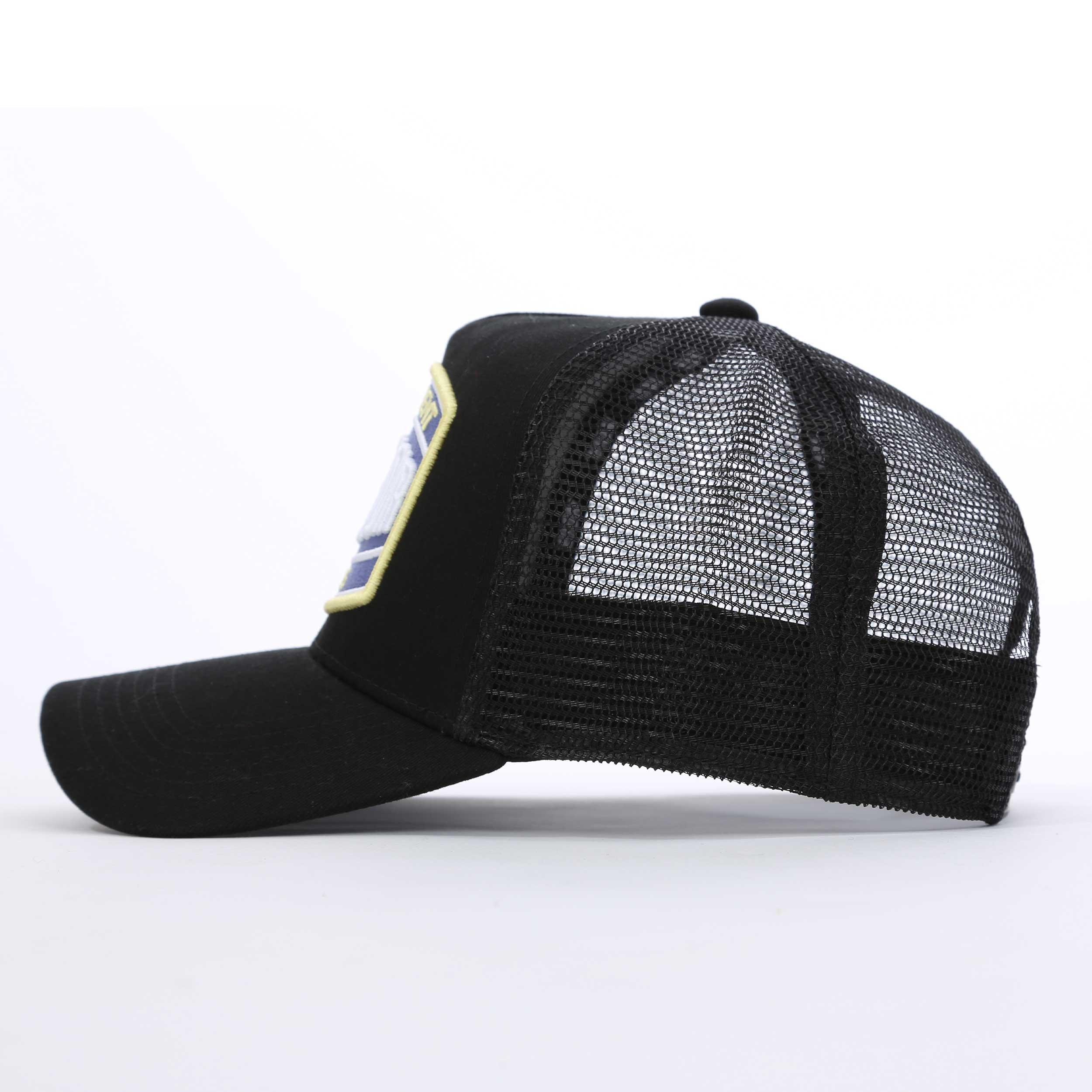 Black/Blue - Societe Noir - Men's Marais Trucker Cap - 3
