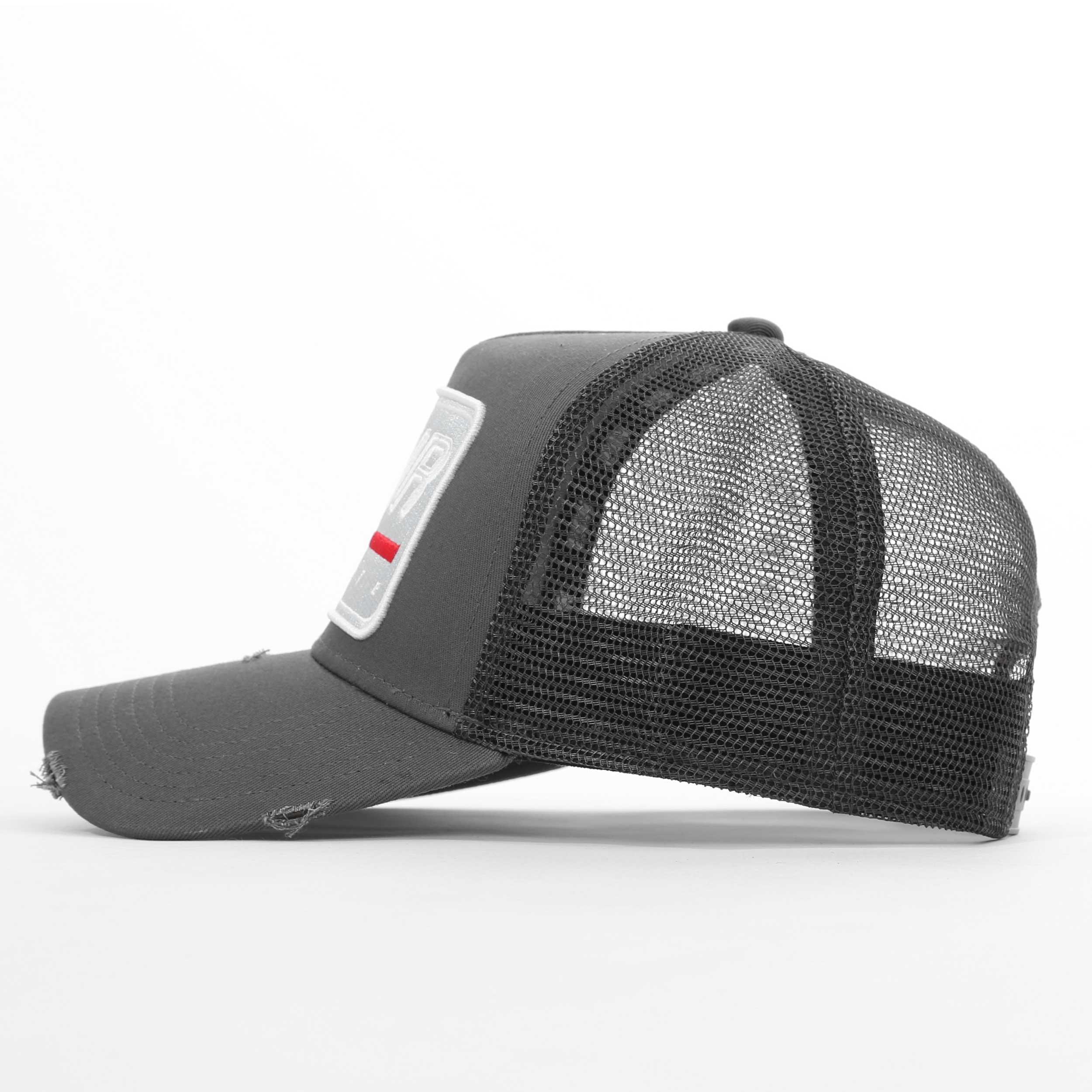 Grey - Societe Noir - Men's Paris Mesh Trucker Cap - 3