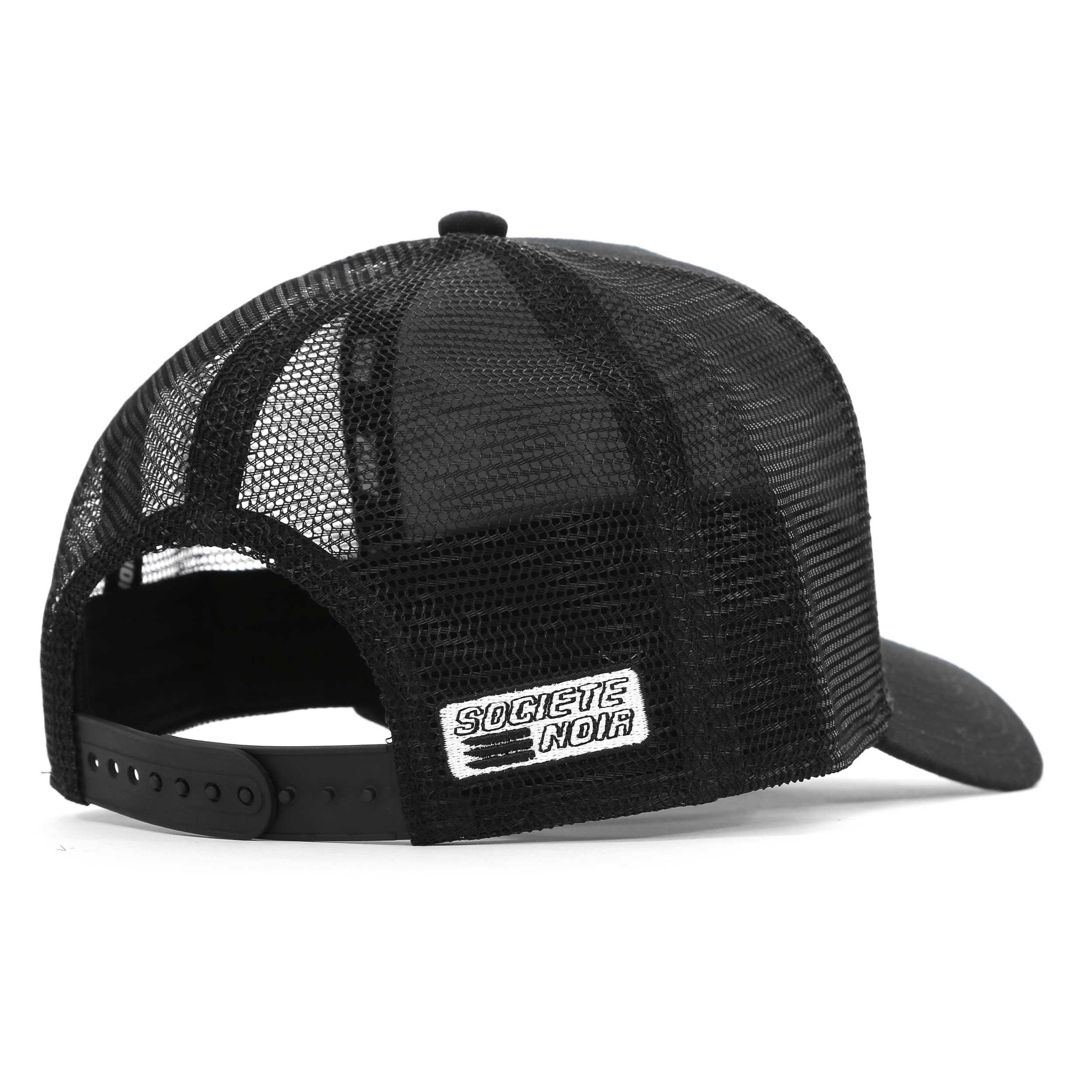 Black/White - Societe Noir - Men's Mesh Trucker Cap - 2