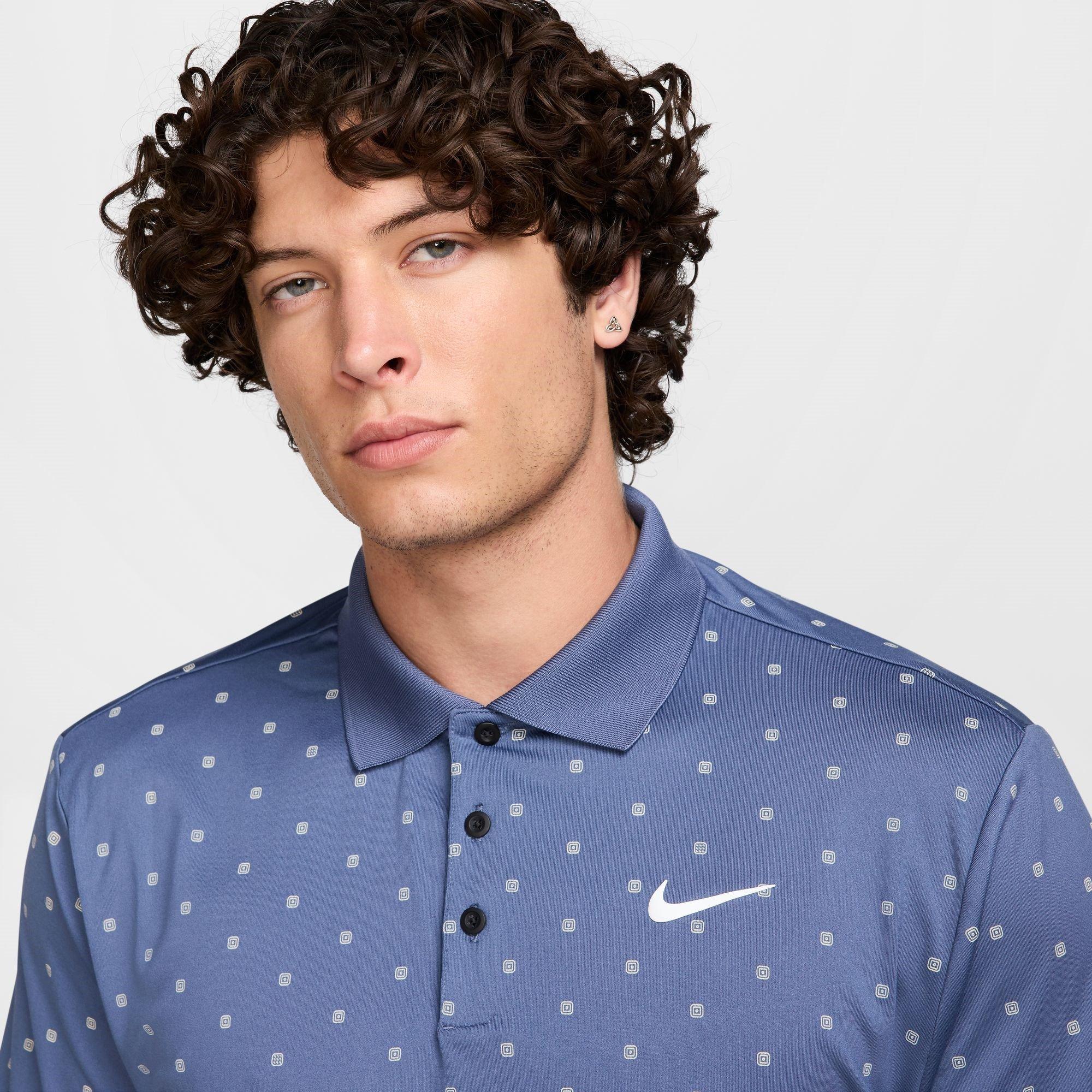 Azul difuso - Nike - Tour Print Polo Shirt Mens - 3