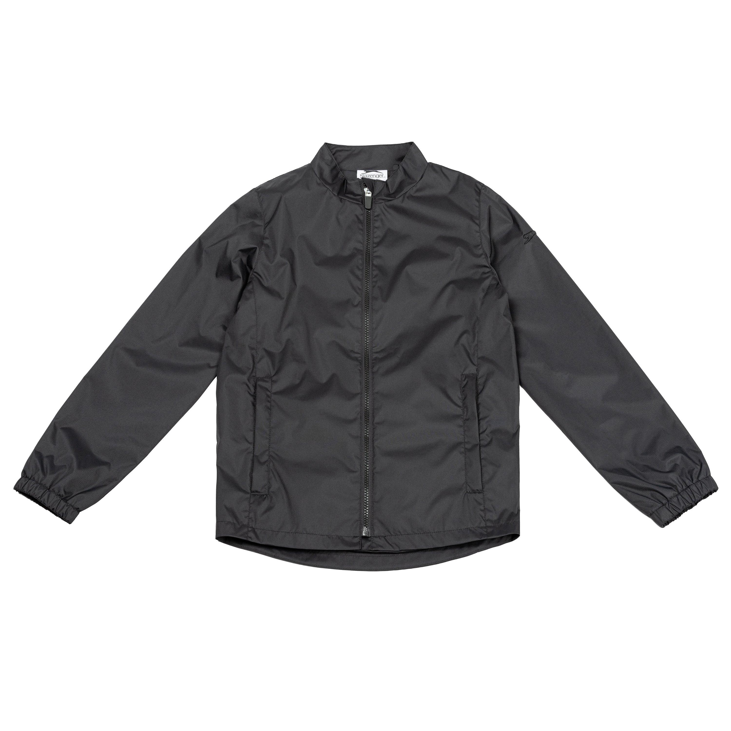 Black - Slazenger - Kids' Water Resistant Funnel Neck Long Sleeve Performance Golf Jacket - 1