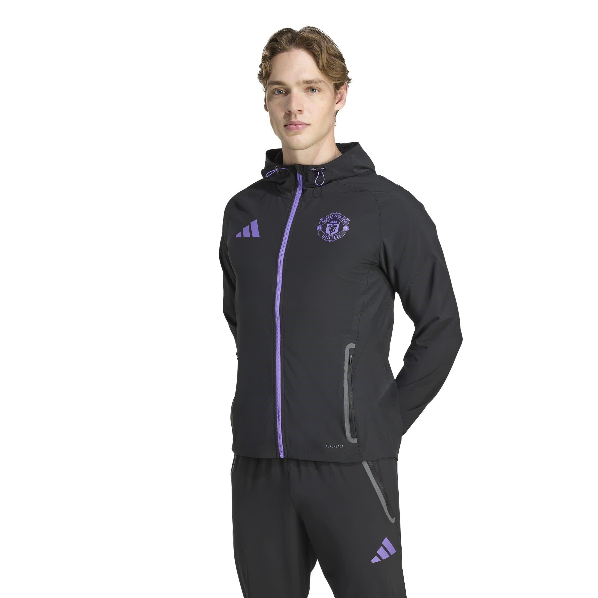Black/Purple - adidas - Manchester United Travel Jacket 2025 2026 Mens - 2
