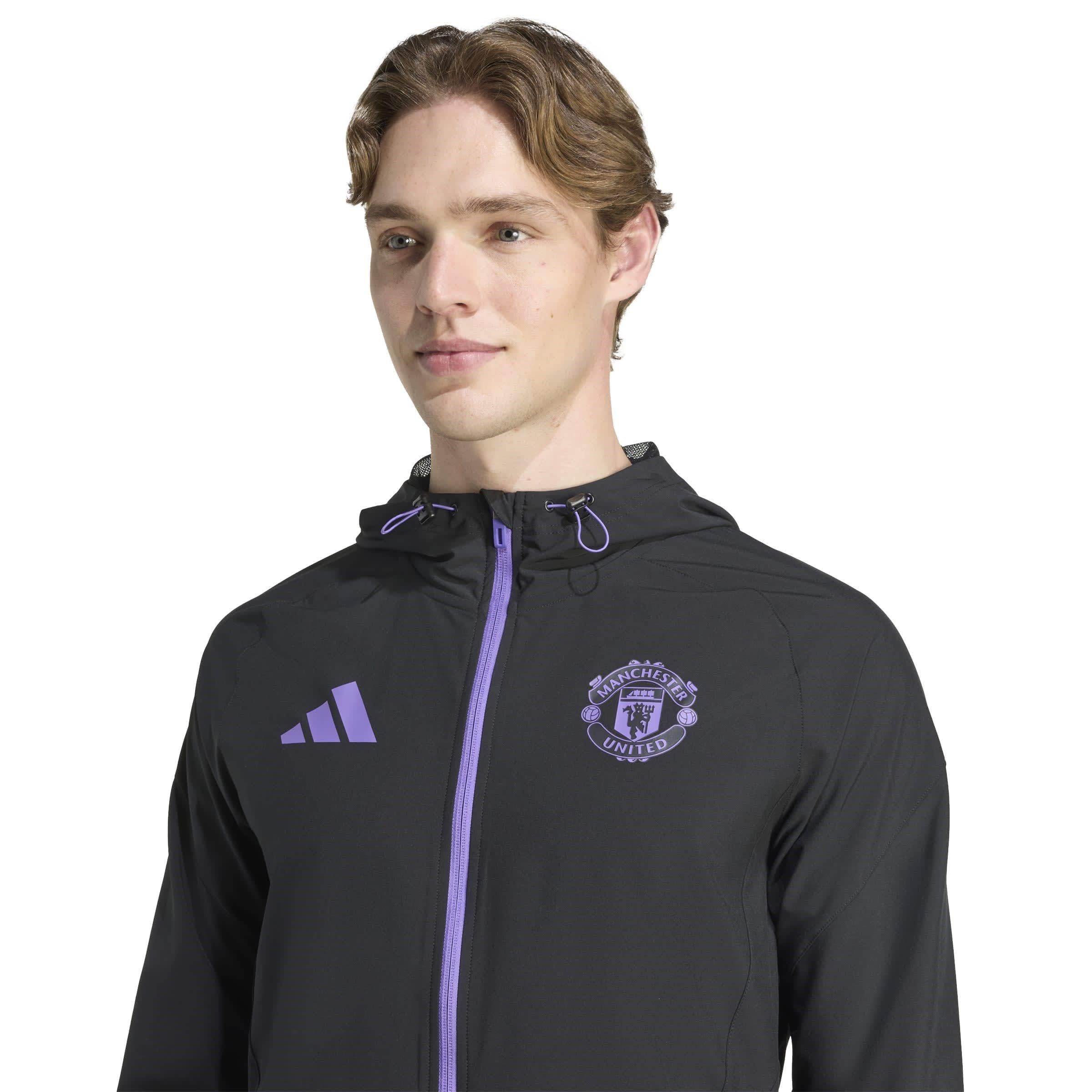 Black/Purple - adidas - Manchester United Travel Jacket 2025 2026 Mens - 5