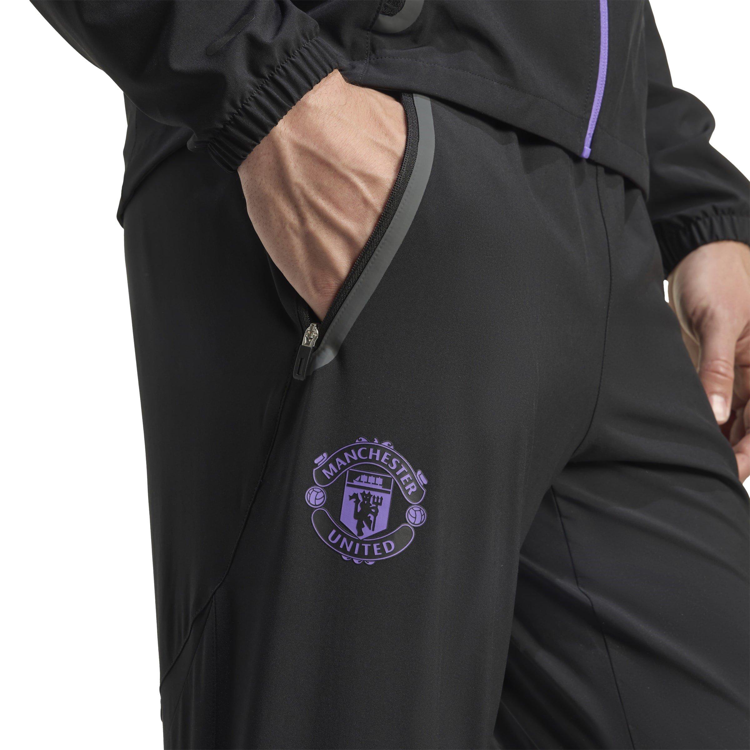 Crno/Ljubičasto - adidas - Manchester United Travel Tracksuit Bottoms 2025 2026 Mens - 5