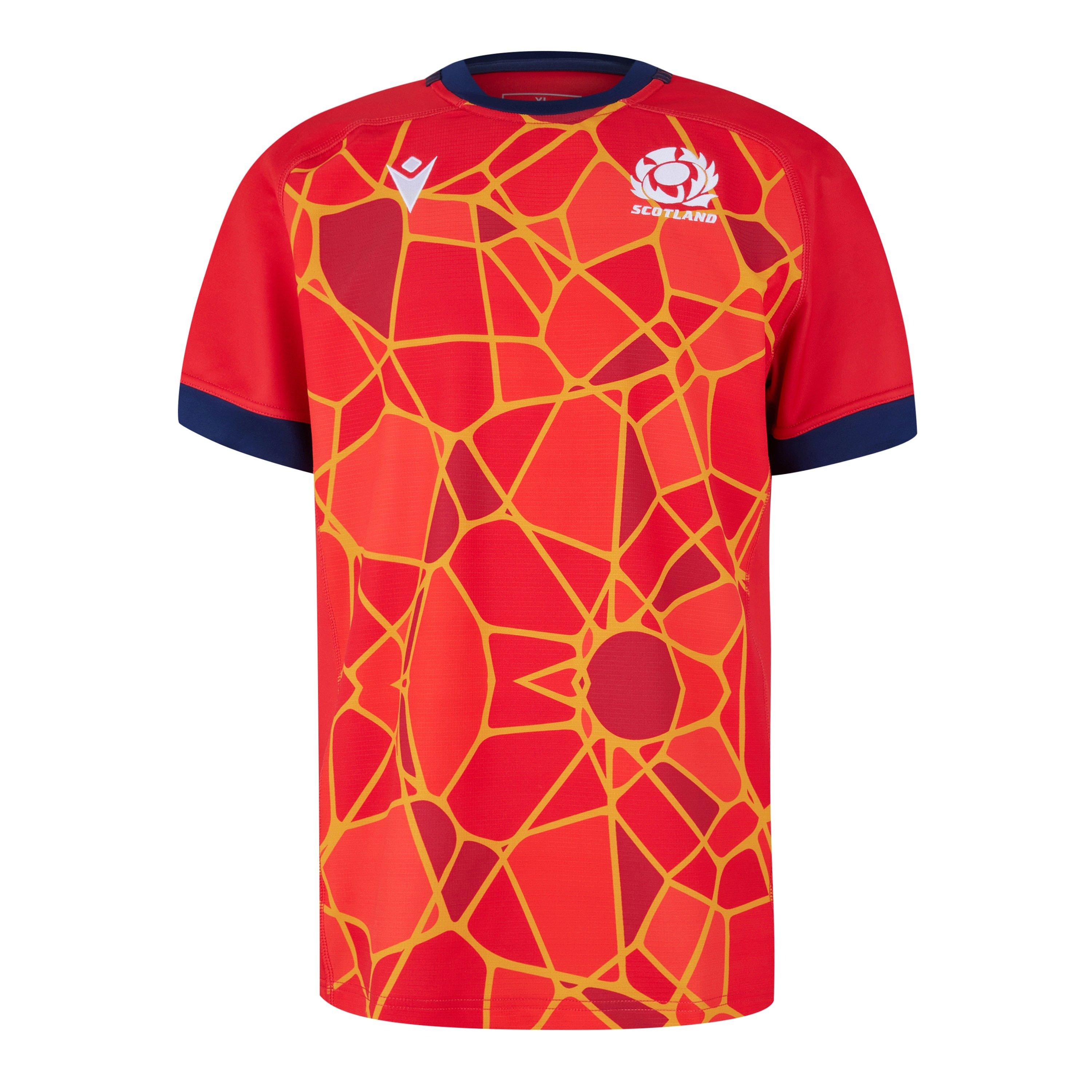 Red - Macron - Scotland Rugby Union Training T-Shirt 2024 Adults - 1