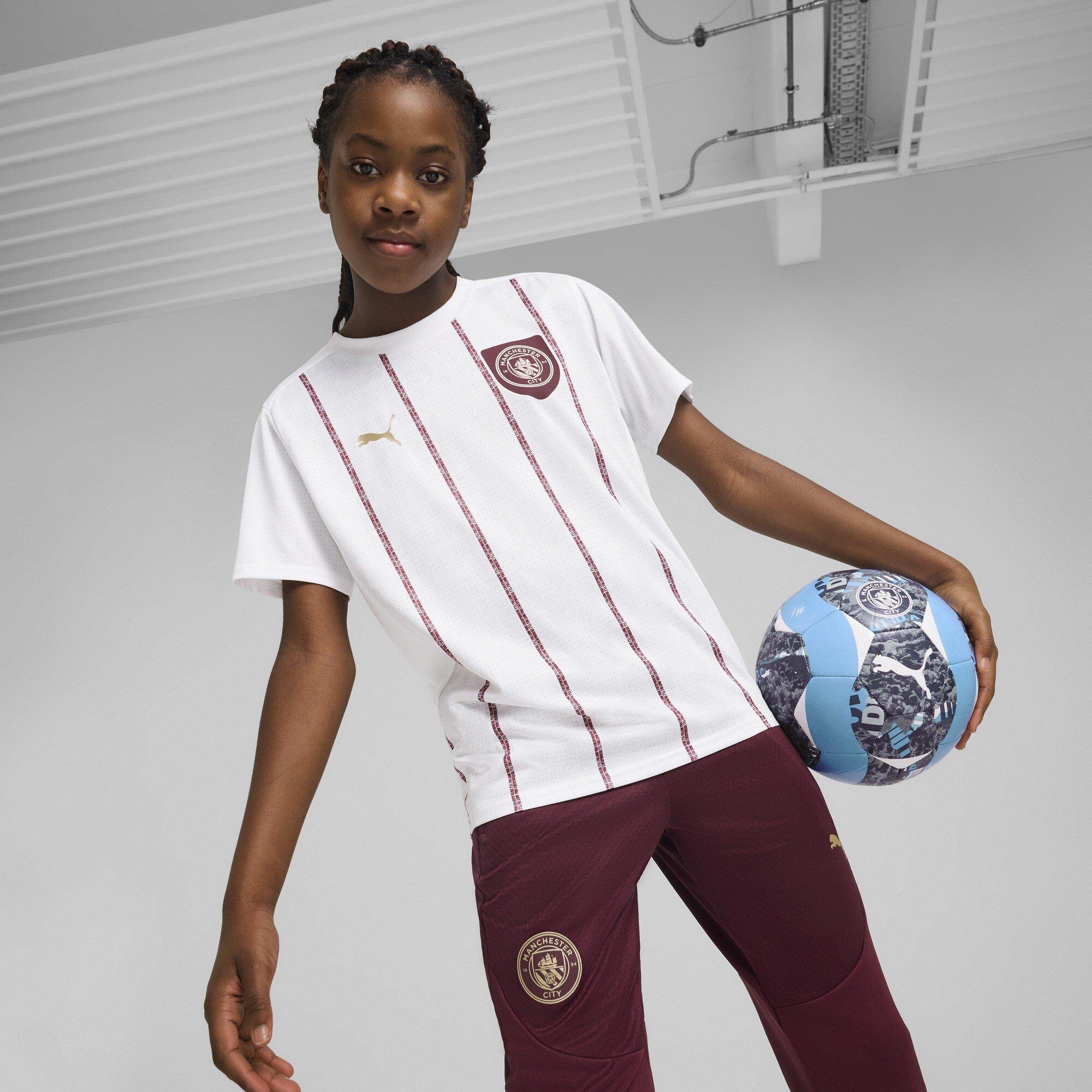 White/Jasper - Puma - Manchester City Pre Match Short Sleeve Shirt Juniors - 3