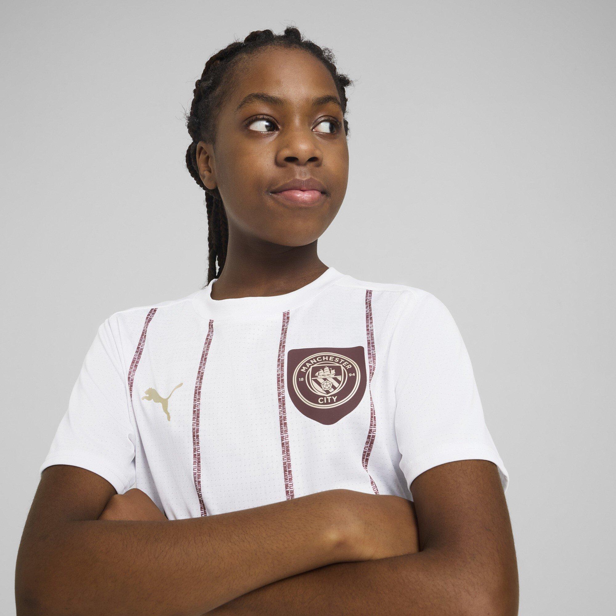 White/Jasper - Puma - Manchester City Pre Match Short Sleeve Shirt Juniors - 4