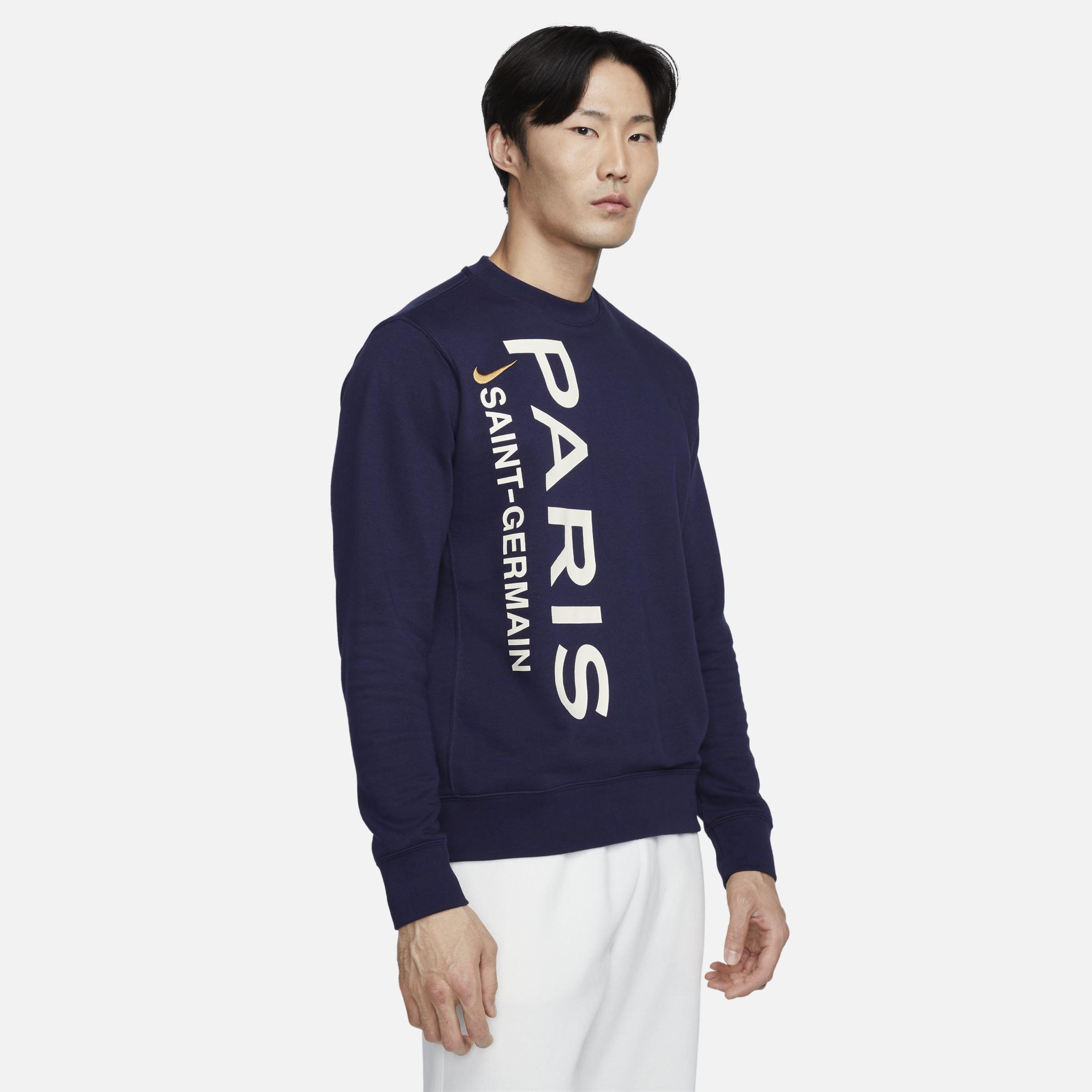 Blue/Gold - Nike - Paris Saint-Germain Crew-Neck French Terry Sweatshirt Adults - 1