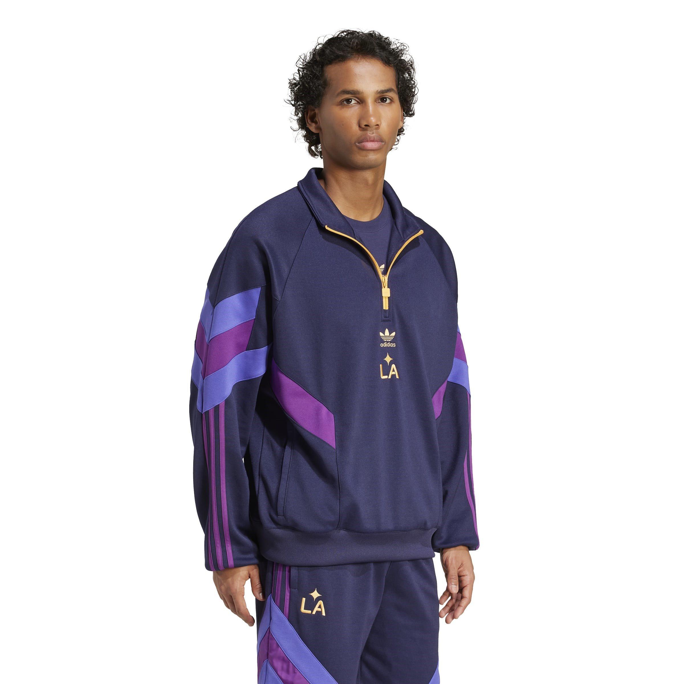 Noble Ink - adidas - Galaxy Originals Half-Zip Crew Sweatshirt Mens - 4