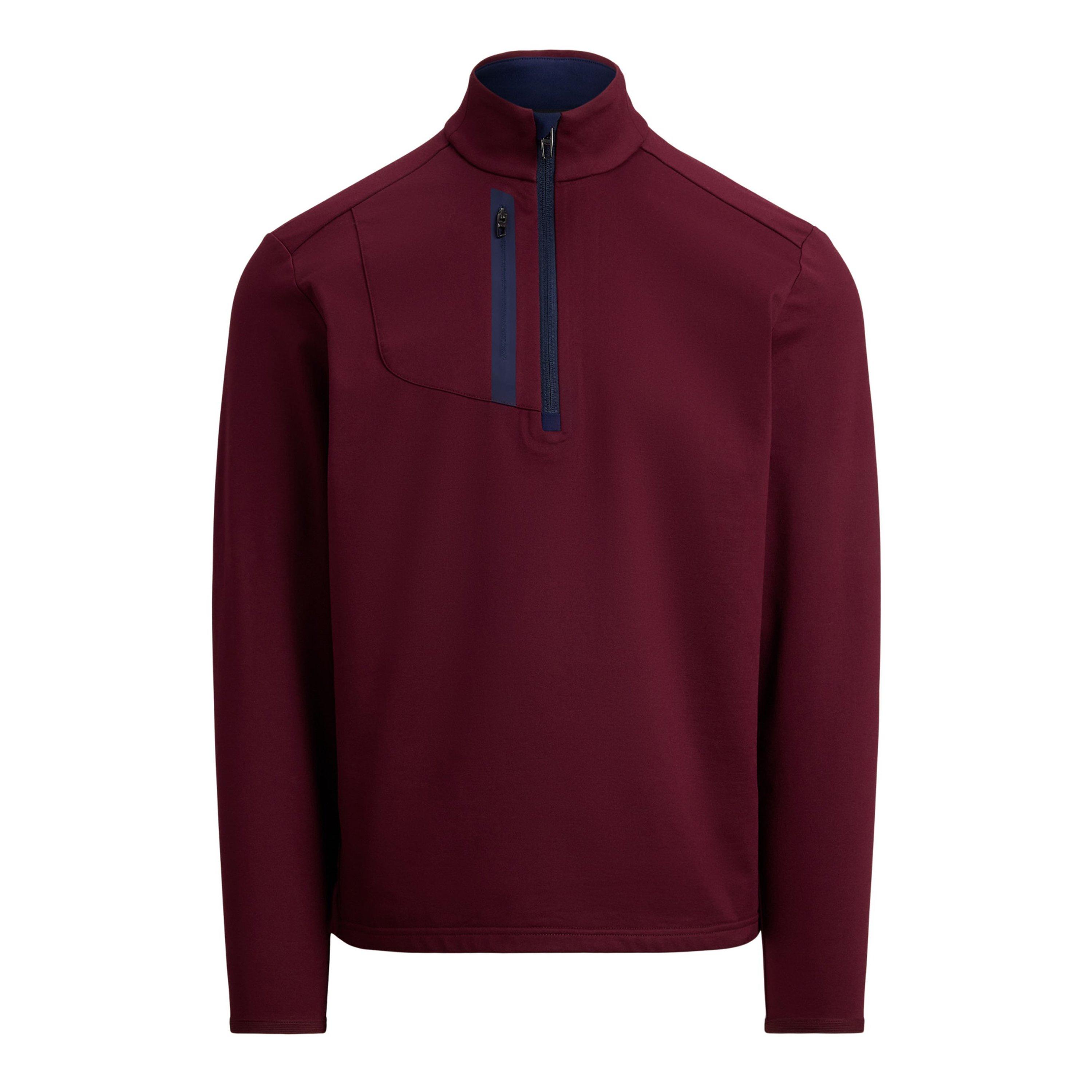 Rich Ruby - Polo Ralph Lauren - Men's RLX Cotton Long Sleeve Half Zip Performance Golf Jacket - 1